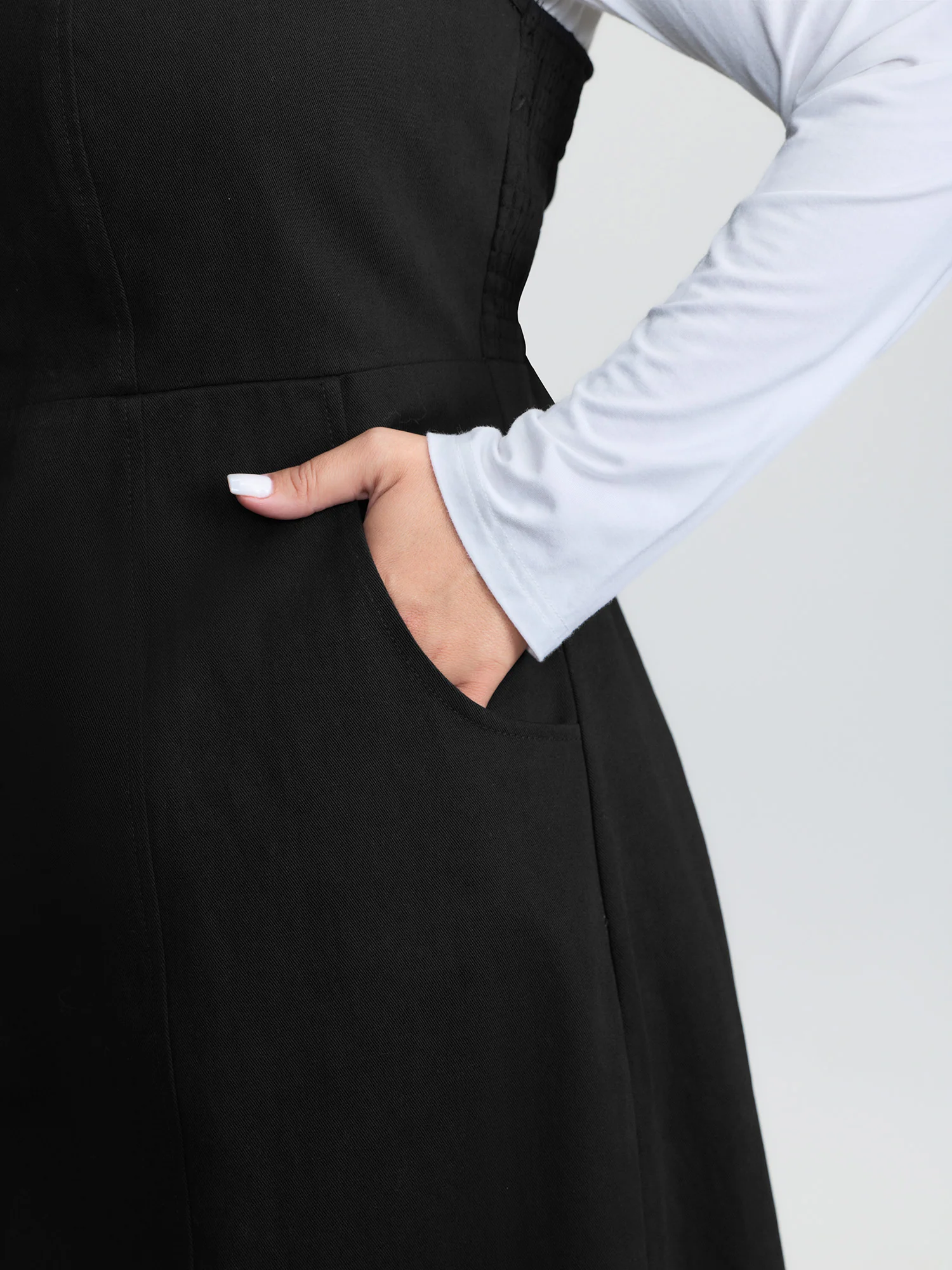 Cotton Shirred Zipper-Front Midi Dress - Image 4