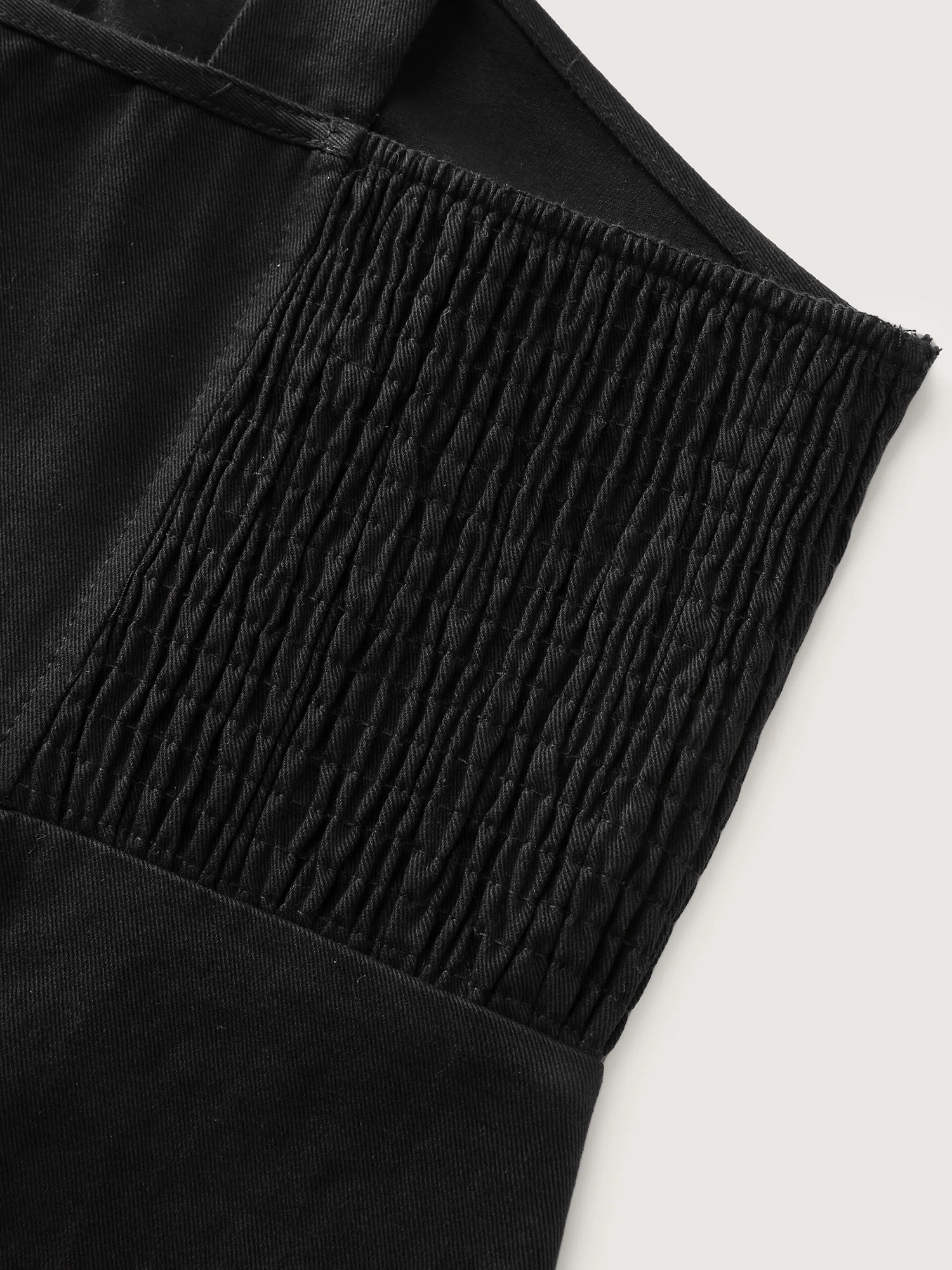 Cotton Shirred Zipper-Front Midi Dress - Image 6