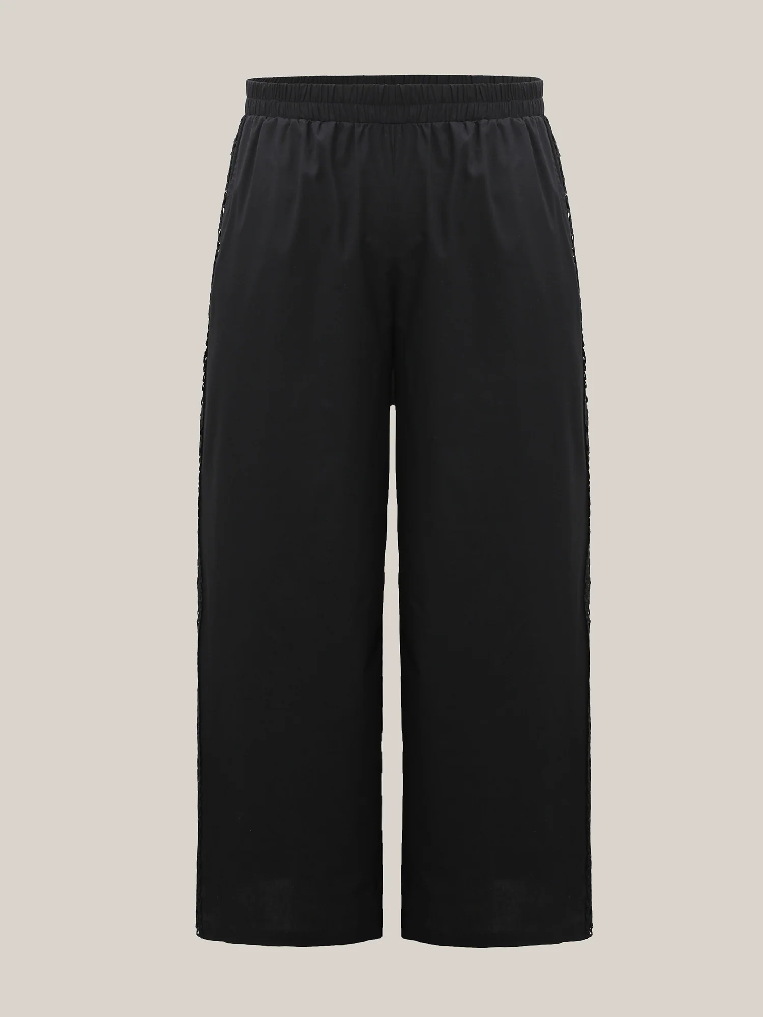 Cotton Side Lace Wide-Leg Pants - Image 8