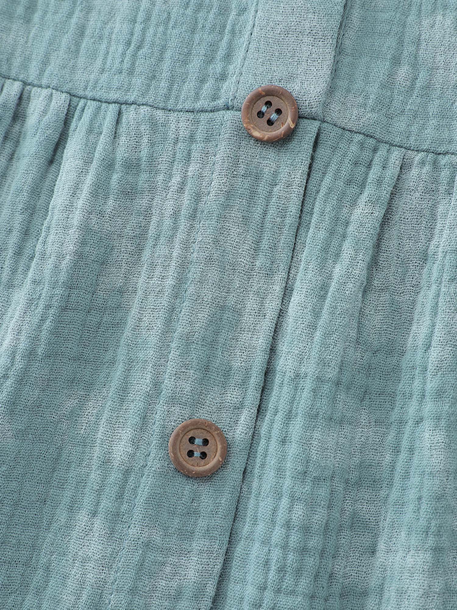 Cotton Snowflake Effect Half-Placket Blouse - Image 5