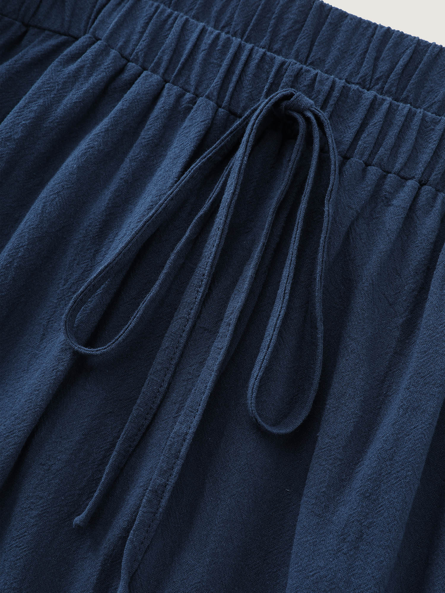Cotton Solid Ruffle Strap Drawstring Maxi Dress - Image 6