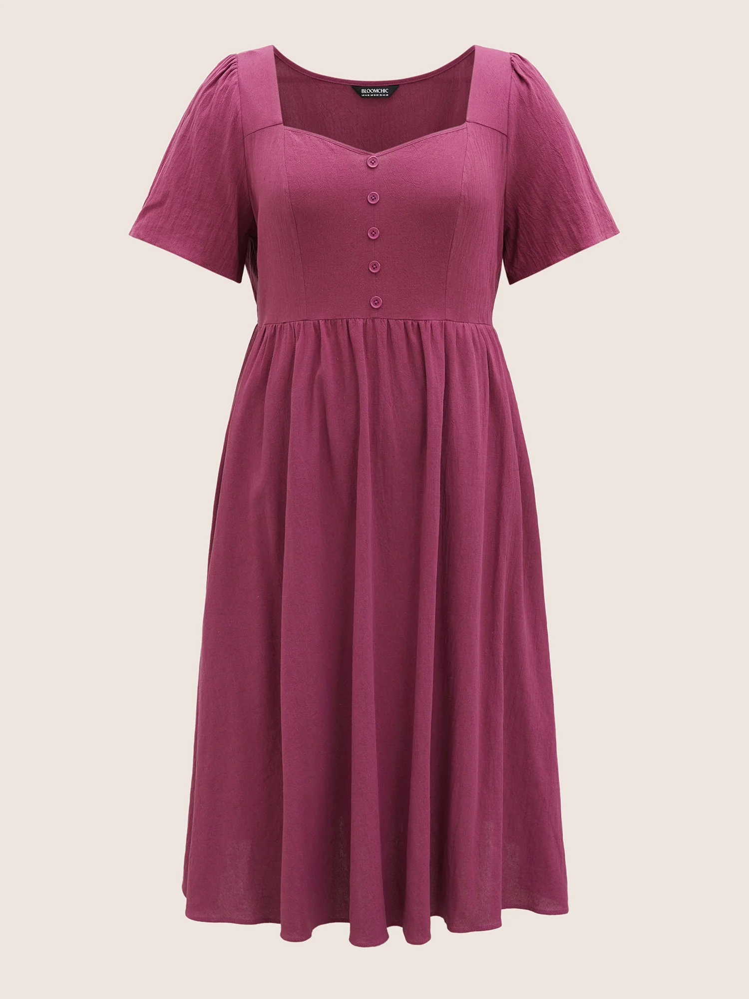 Cotton Square Neckline Midi Dress - Image 7