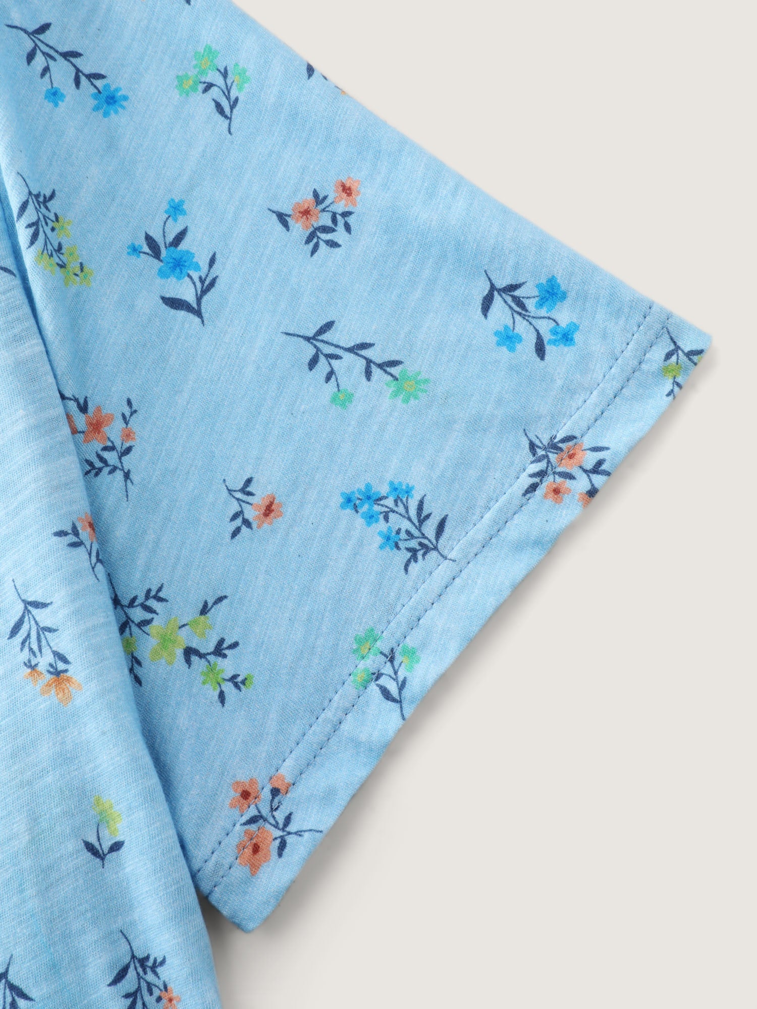 Cotton Stretchy Floral Print Long T-Shirt - Image 6