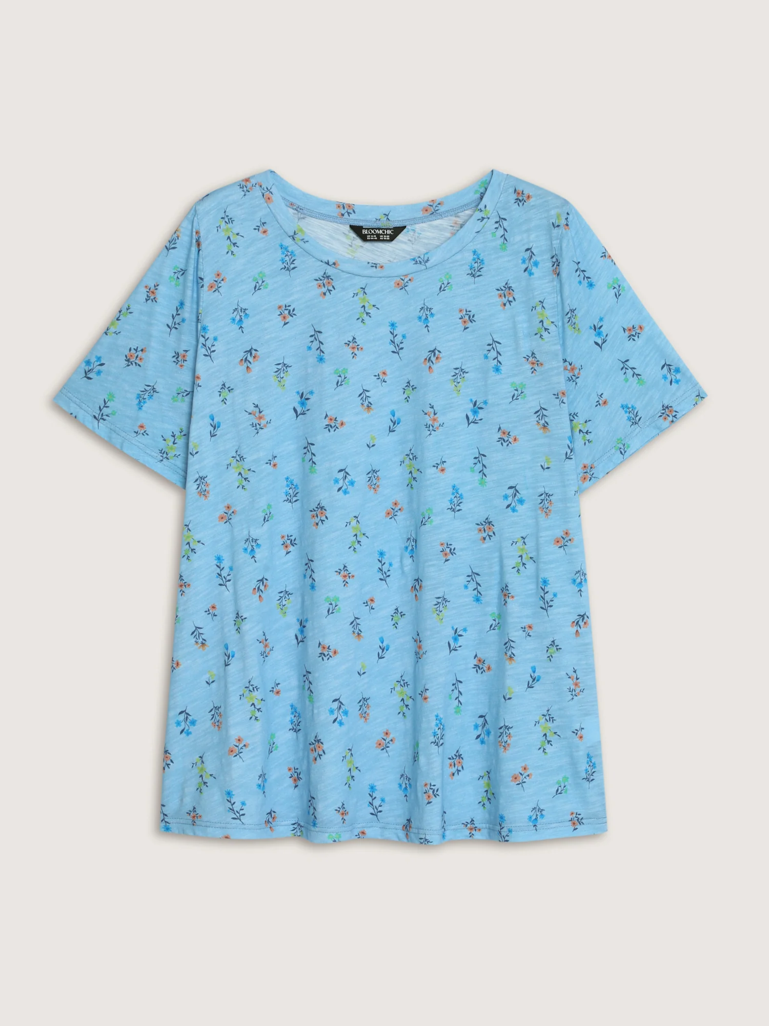 Cotton Stretchy Floral Print Long T-Shirt - Image 7