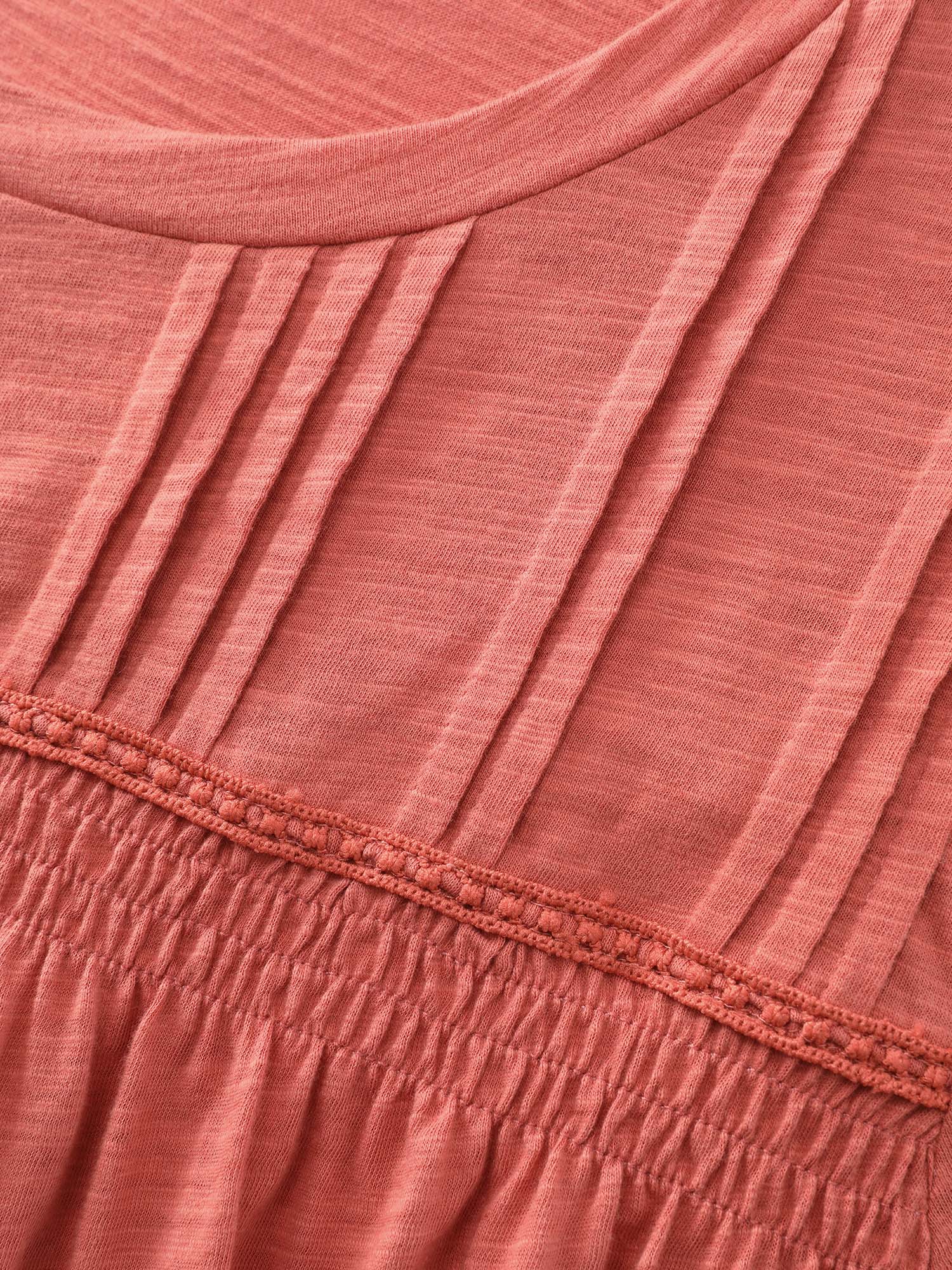 Cotton Stretchy Lace Trim Flowy T-Shirt - Image 6