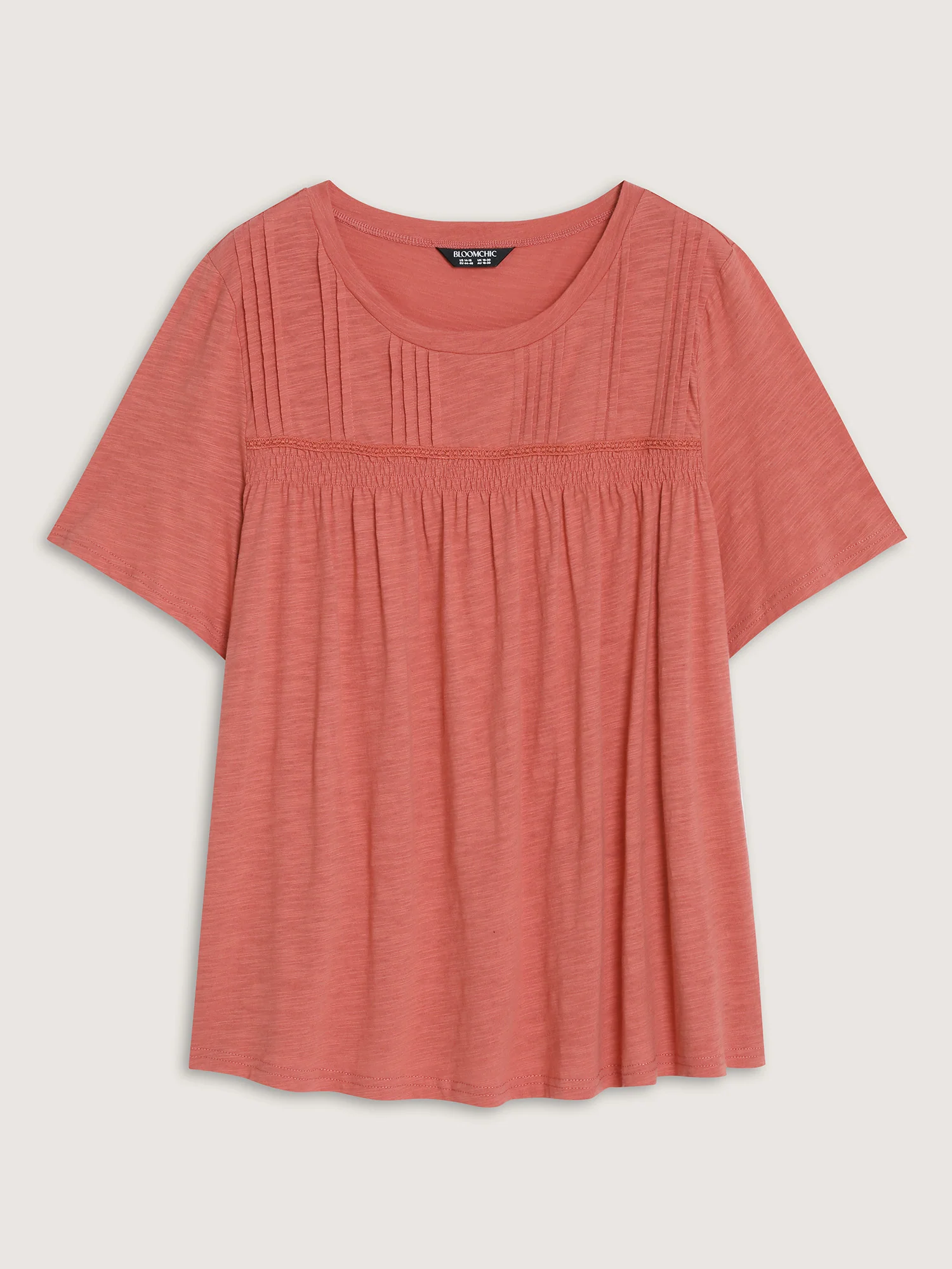 Cotton Stretchy Lace Trim Flowy T-Shirt - Image 7