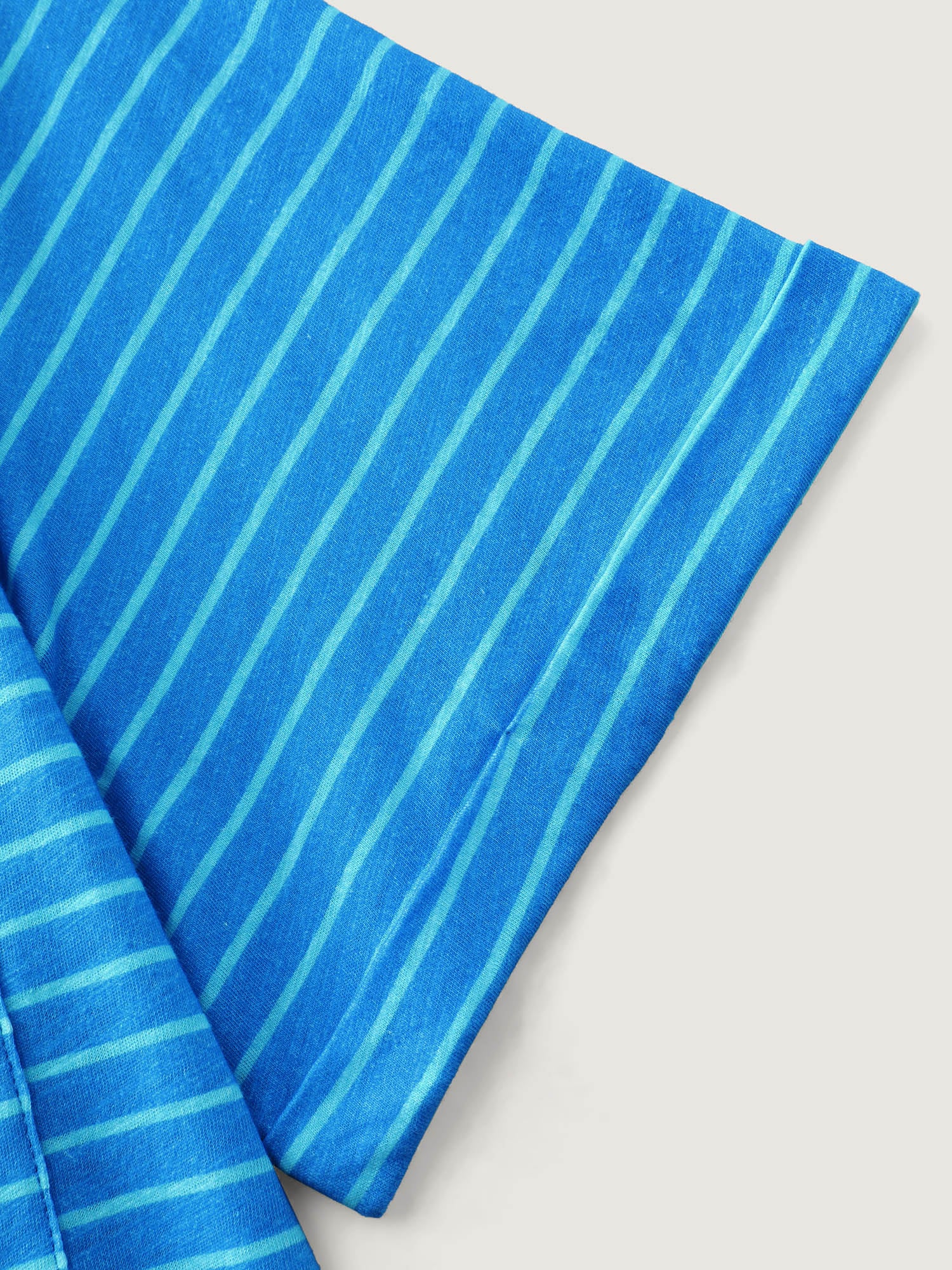 Cotton Stretchy Striped Print V-Neck T-Shirt - Image 7