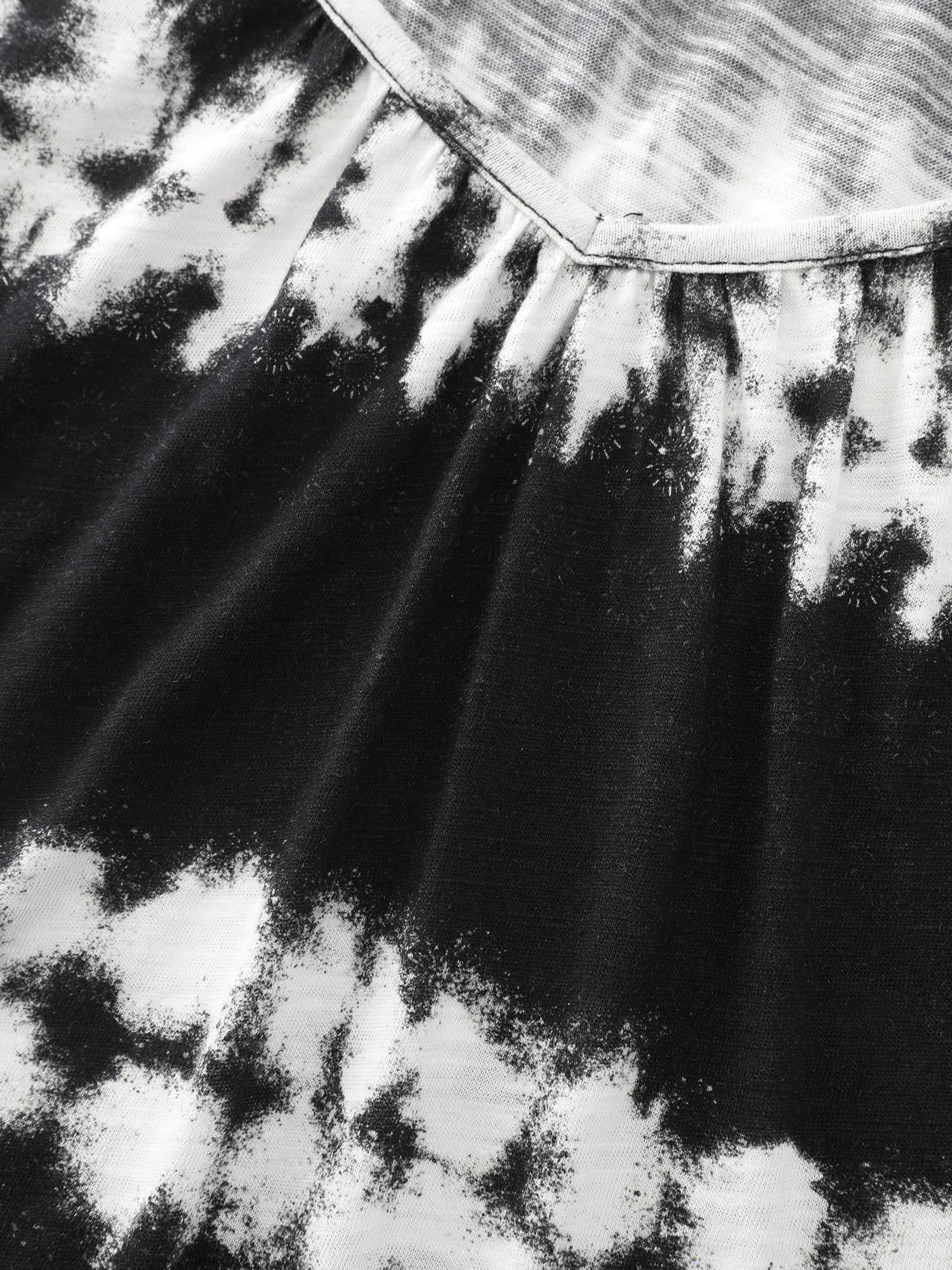 Cotton Stretchy Tie-Dye Effect Stripes Knit Top - Image 7