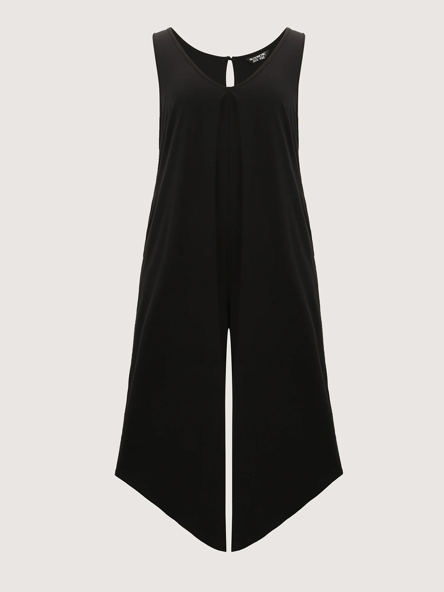 Cotton Stretchy V-Neck Pocket Jumpsuit - Image 9