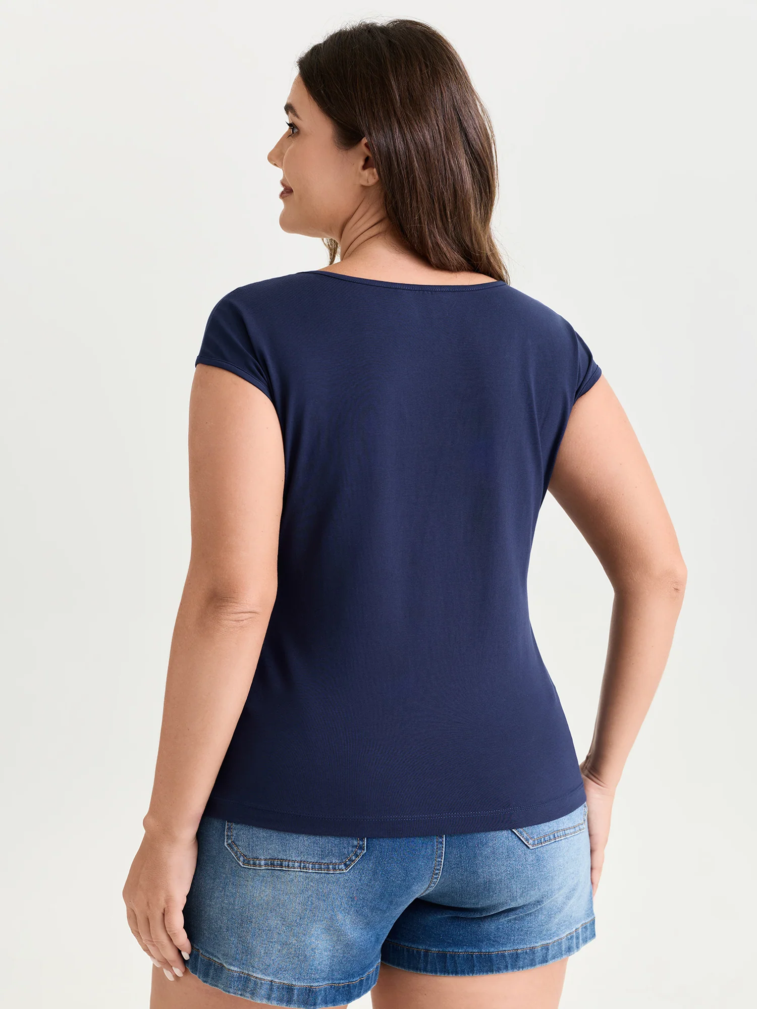 Cotton Stretchy V-Neck T-Shirt - Image 5