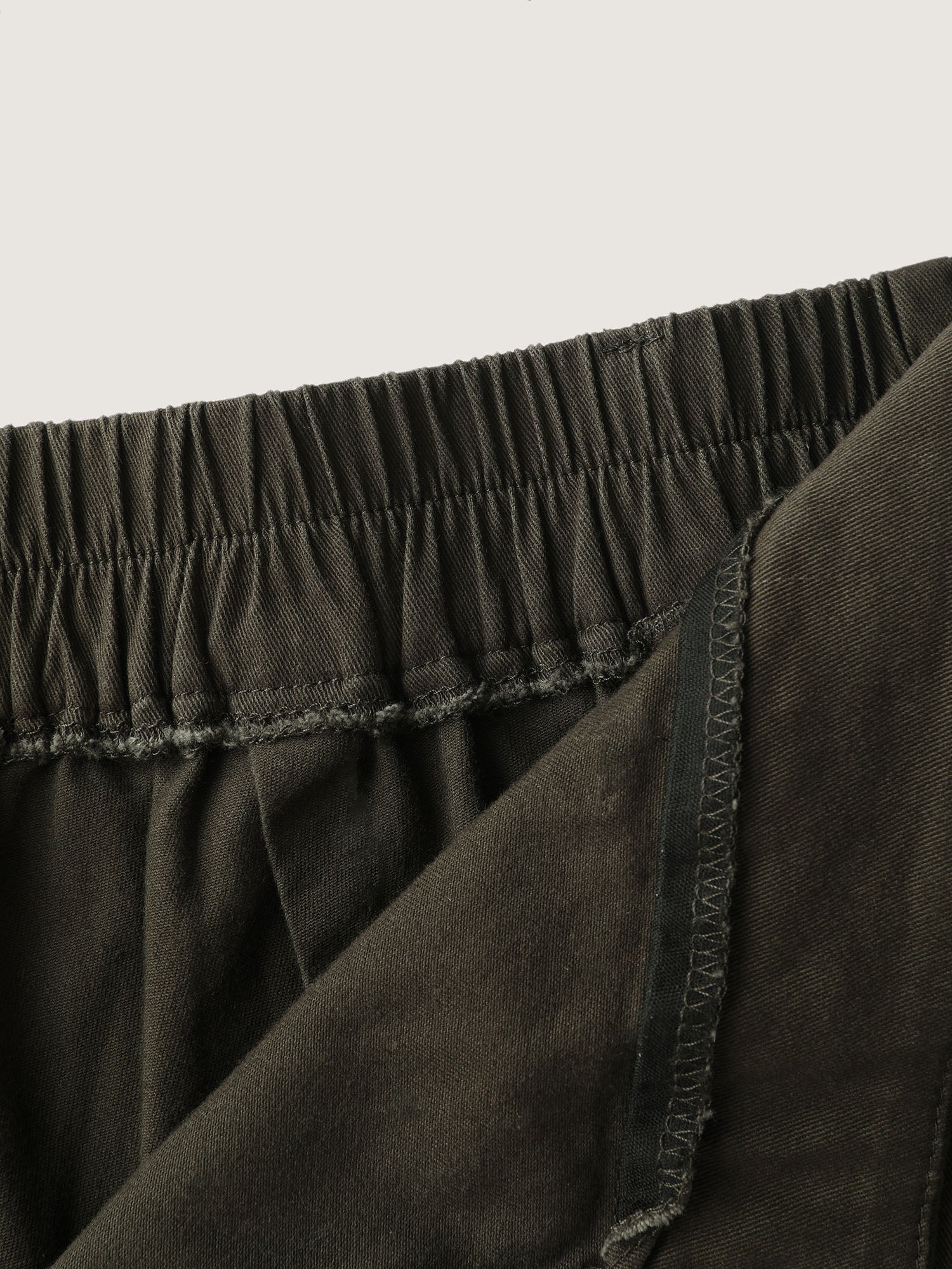 Cotton Stretchy Waist Pockets Straight Leg Pants - Image 5