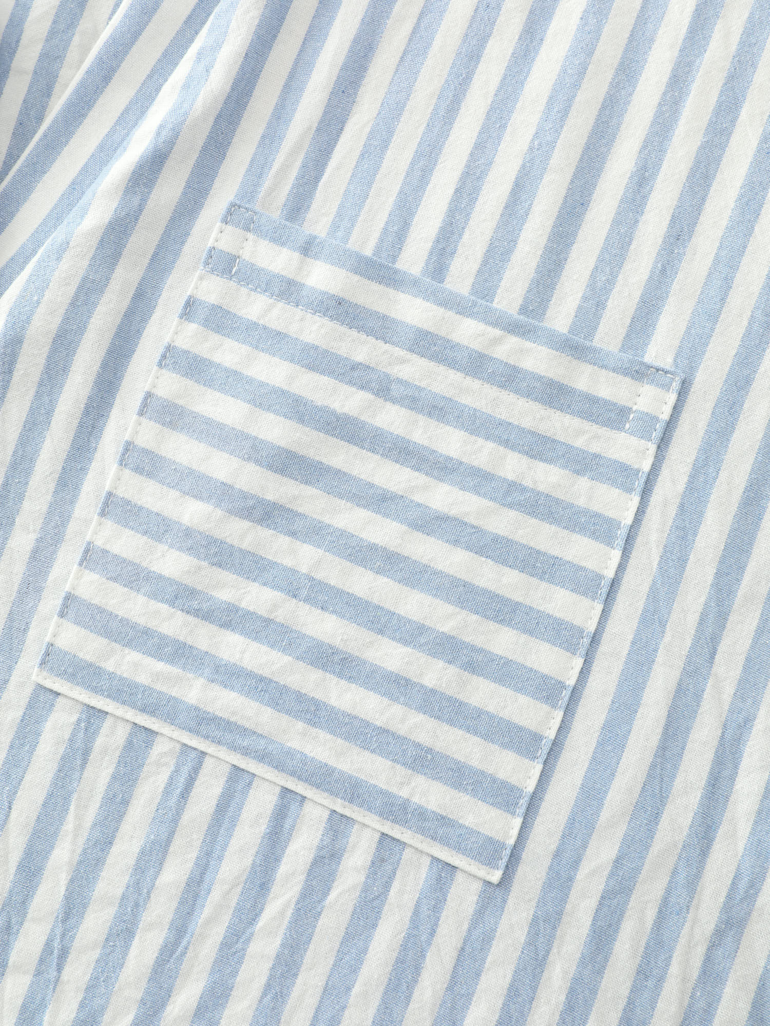 Cotton Striped Print Pockets Curvy Fit Blouse - Image 5