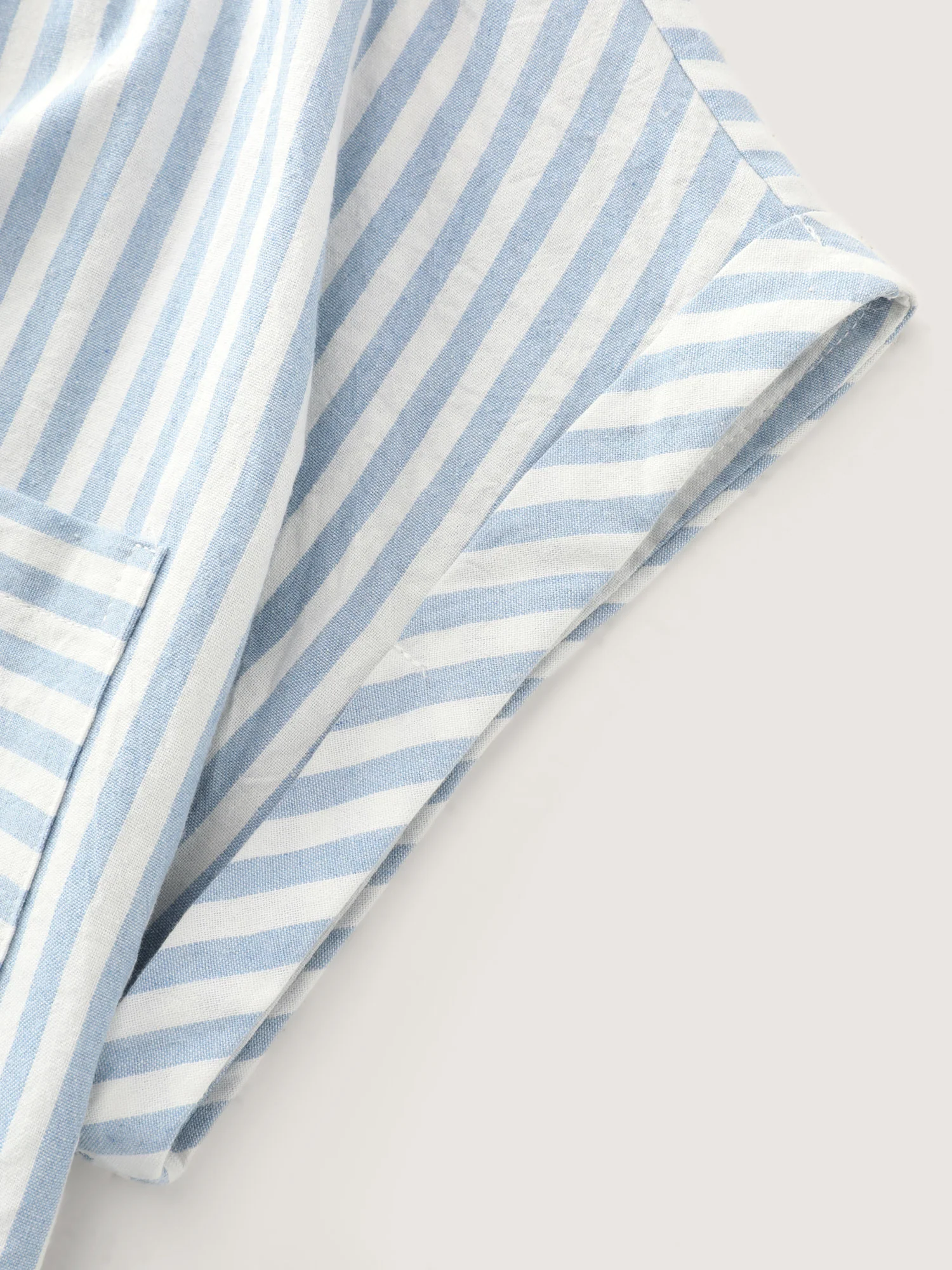 Cotton Striped Print Pockets Curvy Fit Blouse - Image 6