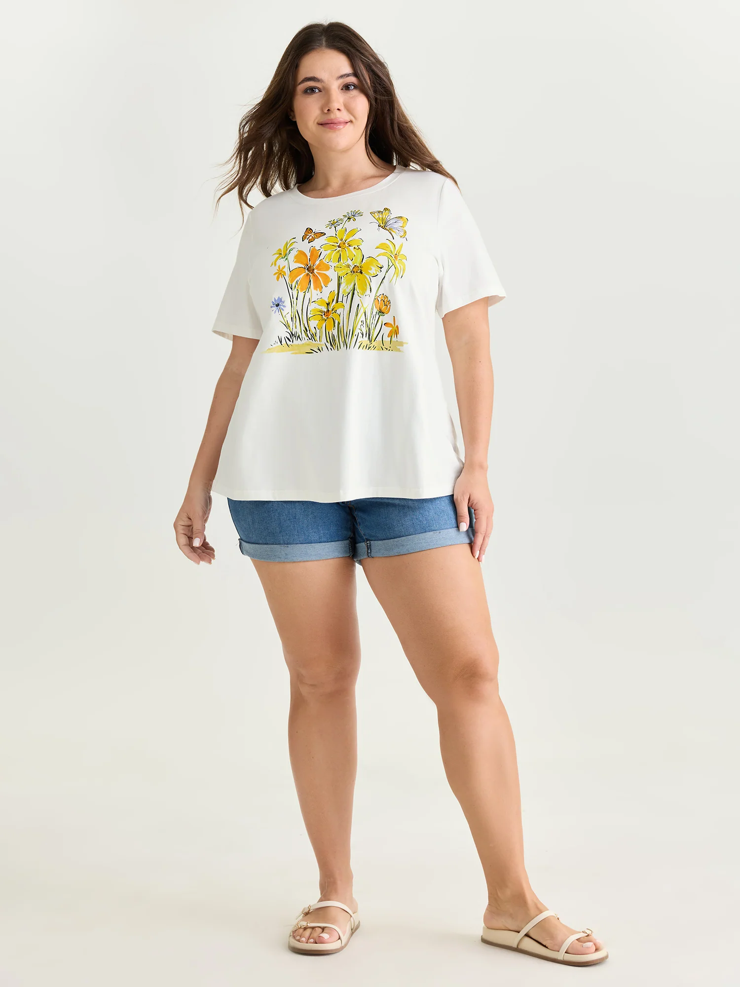 Cotton Sunkissed Floral Print T-Shirt - Image 3