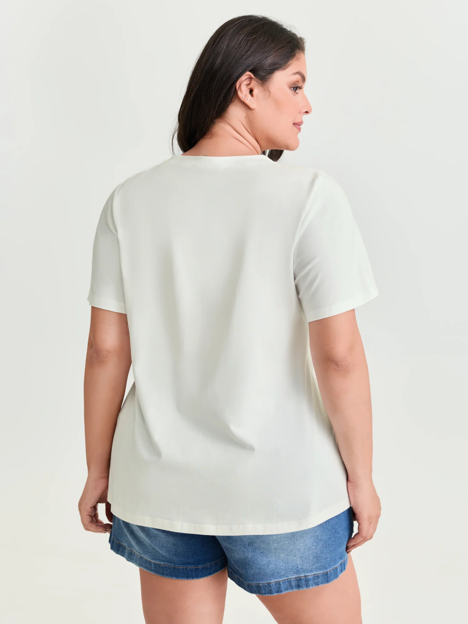 Cotton Sunshine Floral Print Rhinestone T-Shirt - Image 4