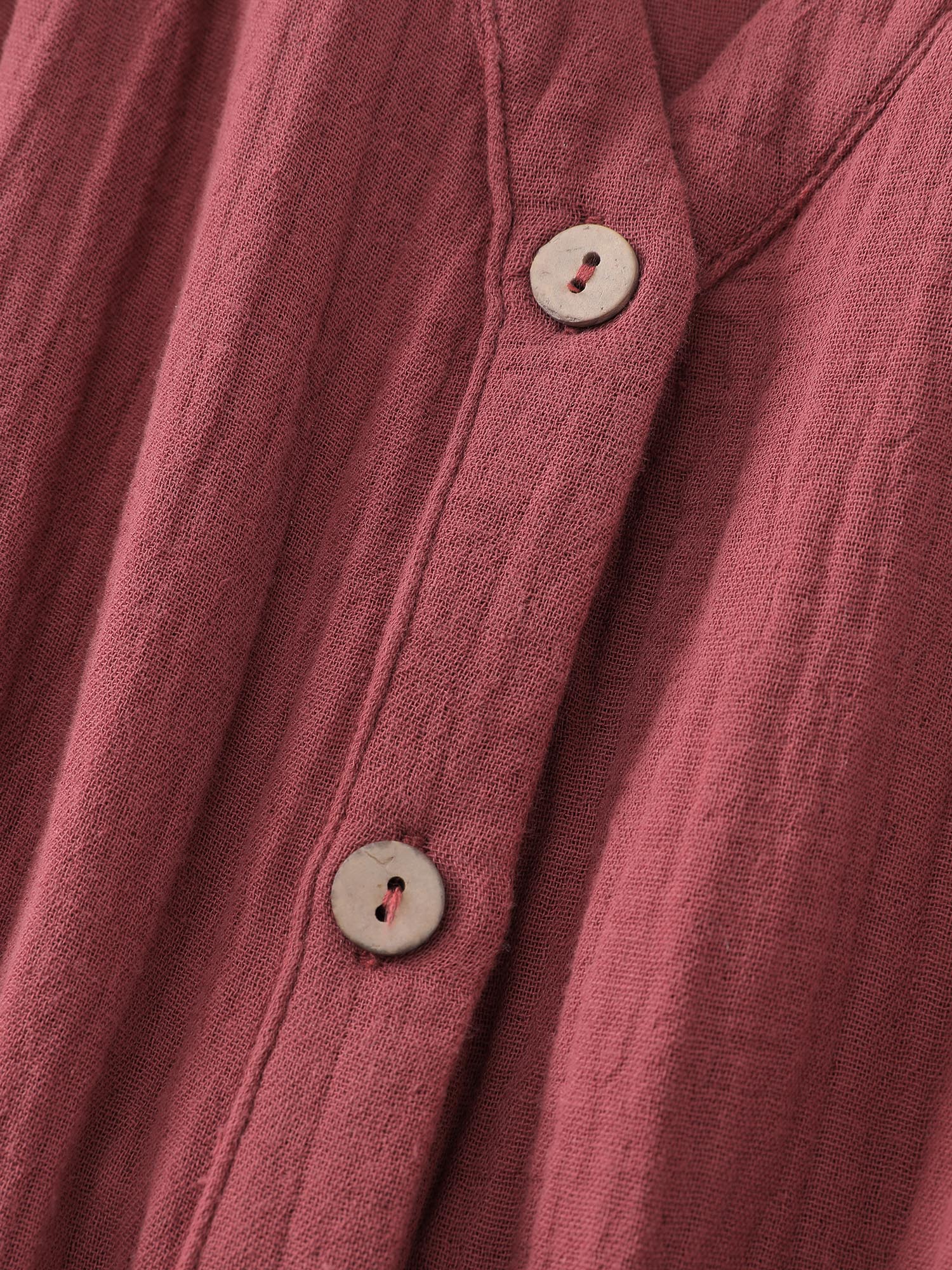 Cotton Textured Belted Pockets Maxi Dress - Image 6