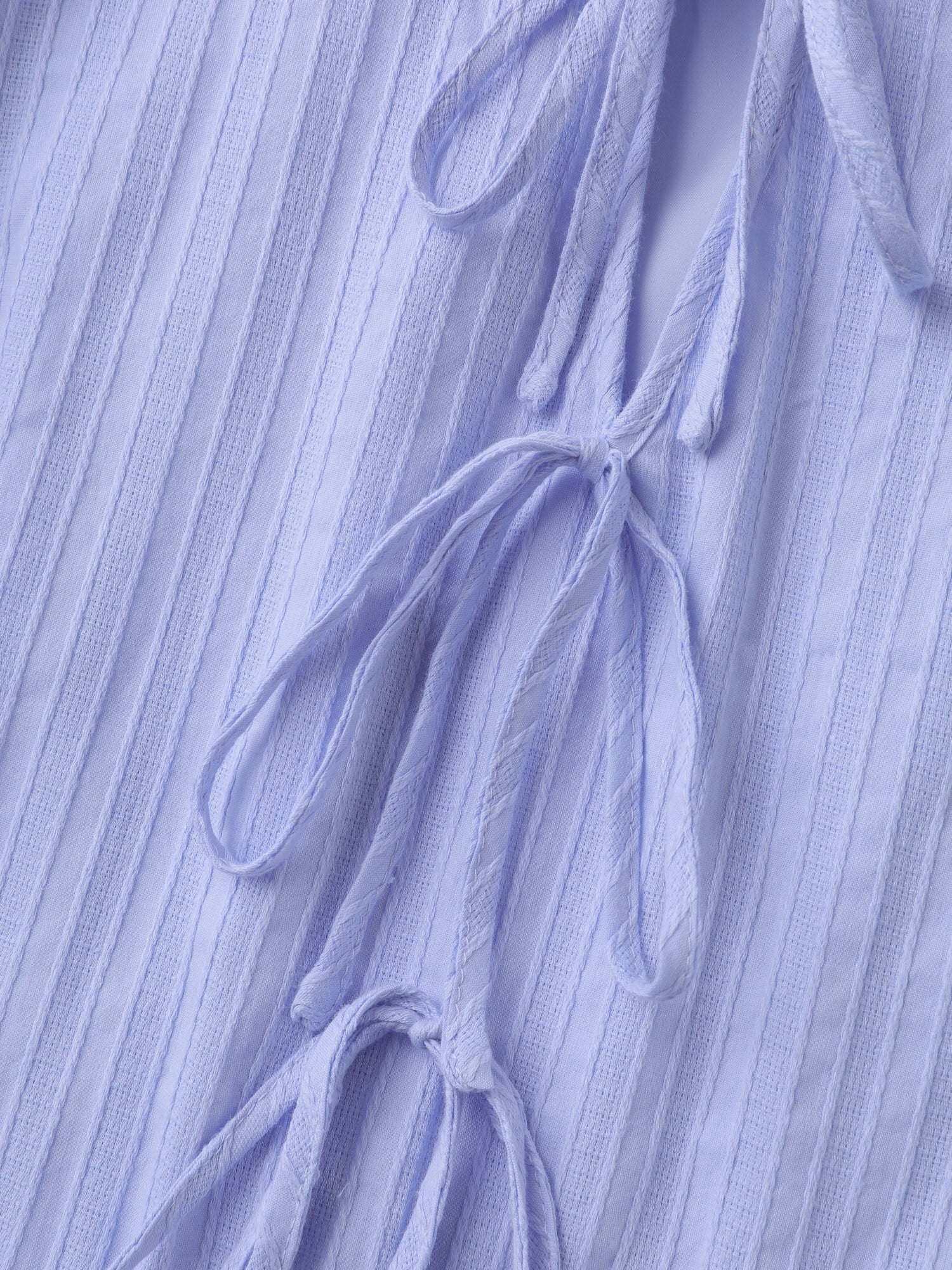 Cotton Textured Bow-Tie Detail Tiered Midi Dress - Image 6