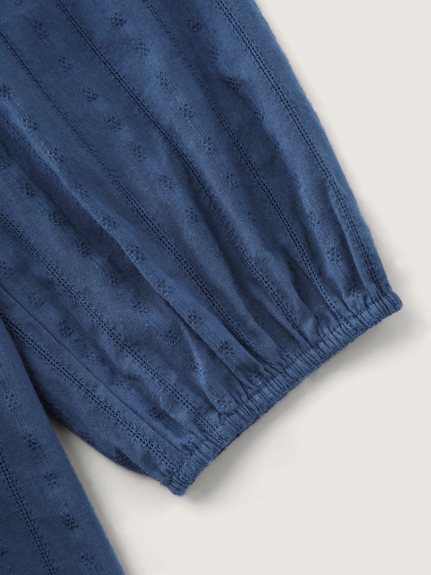 Cotton Textured Cinched-Flared Blouse - Image 6