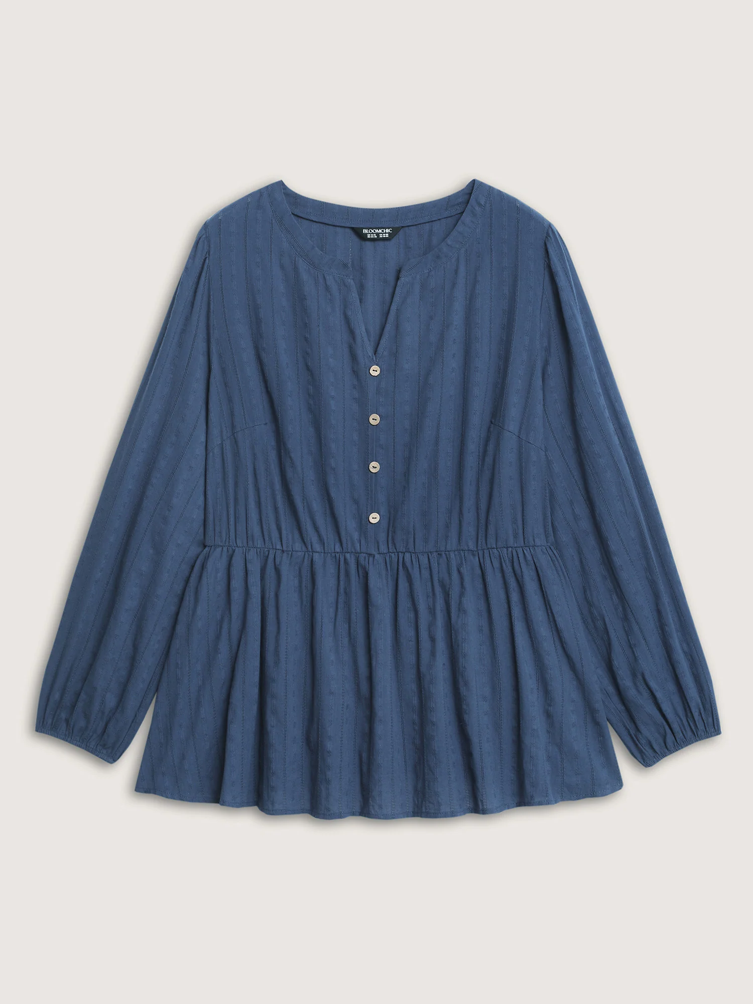 Cotton Textured Cinched-Flared Blouse - Image 7
