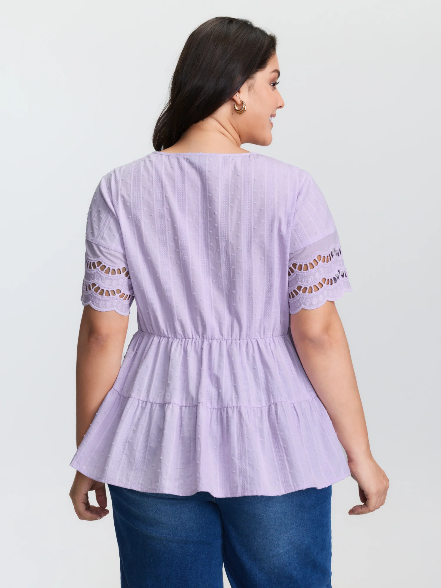 Cotton Textured Tiered Blouse - Image 4