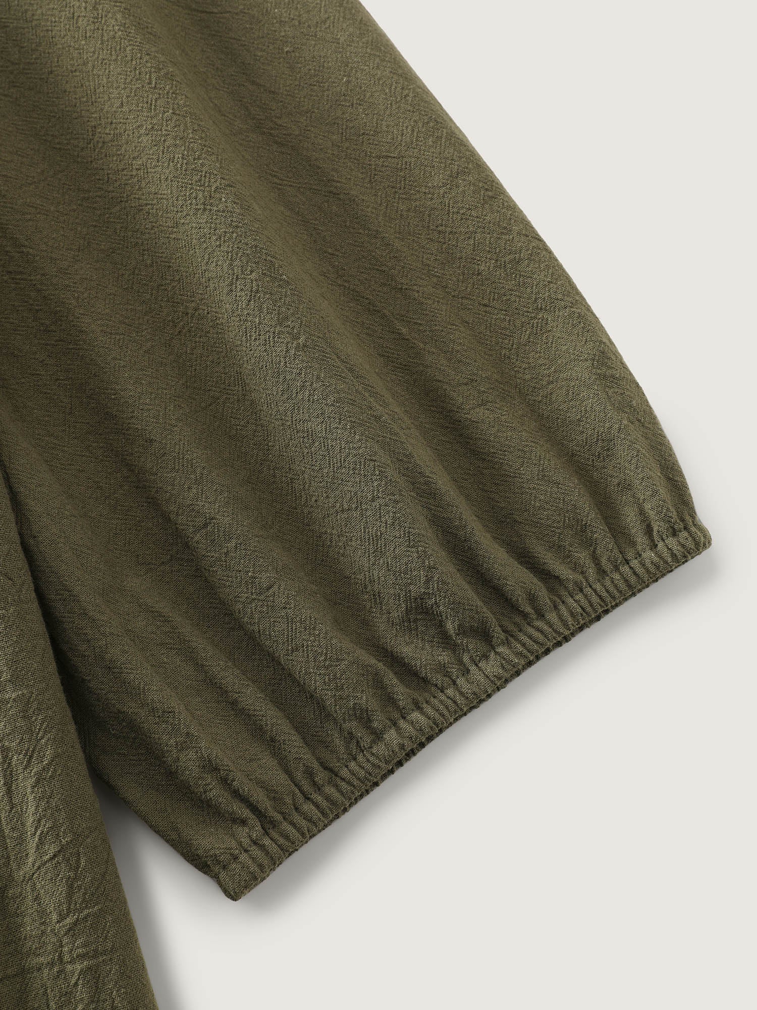 Cotton Toothpick Pleat Notched Collar Blouse - Image 5