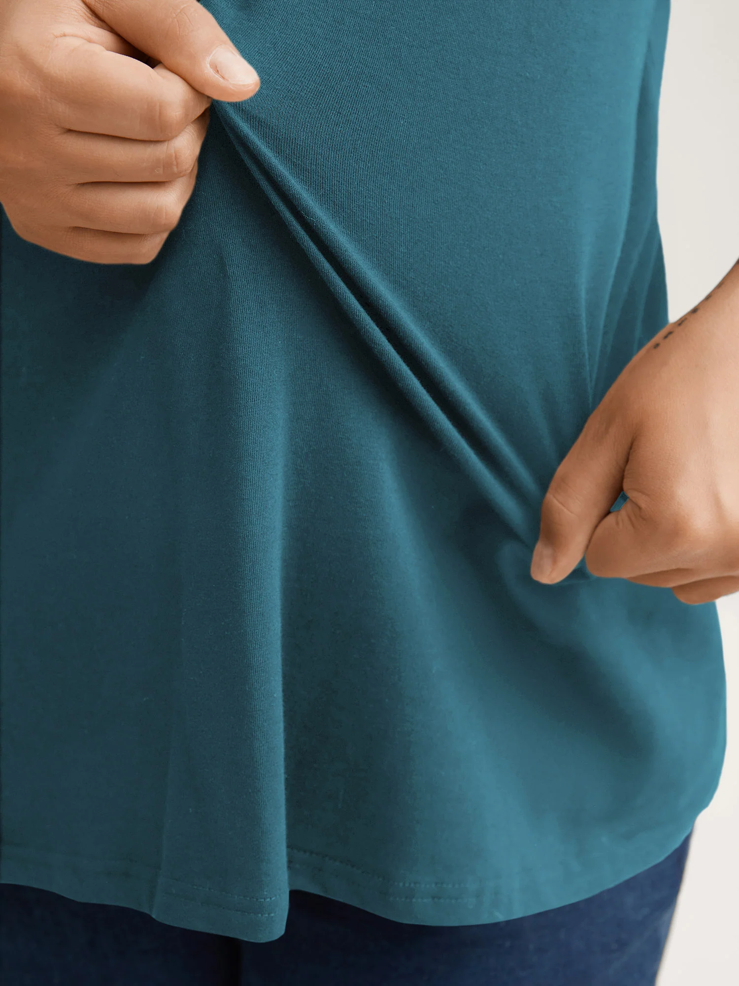 Cotton V Neck Plain Basic T-shirt - Image 14