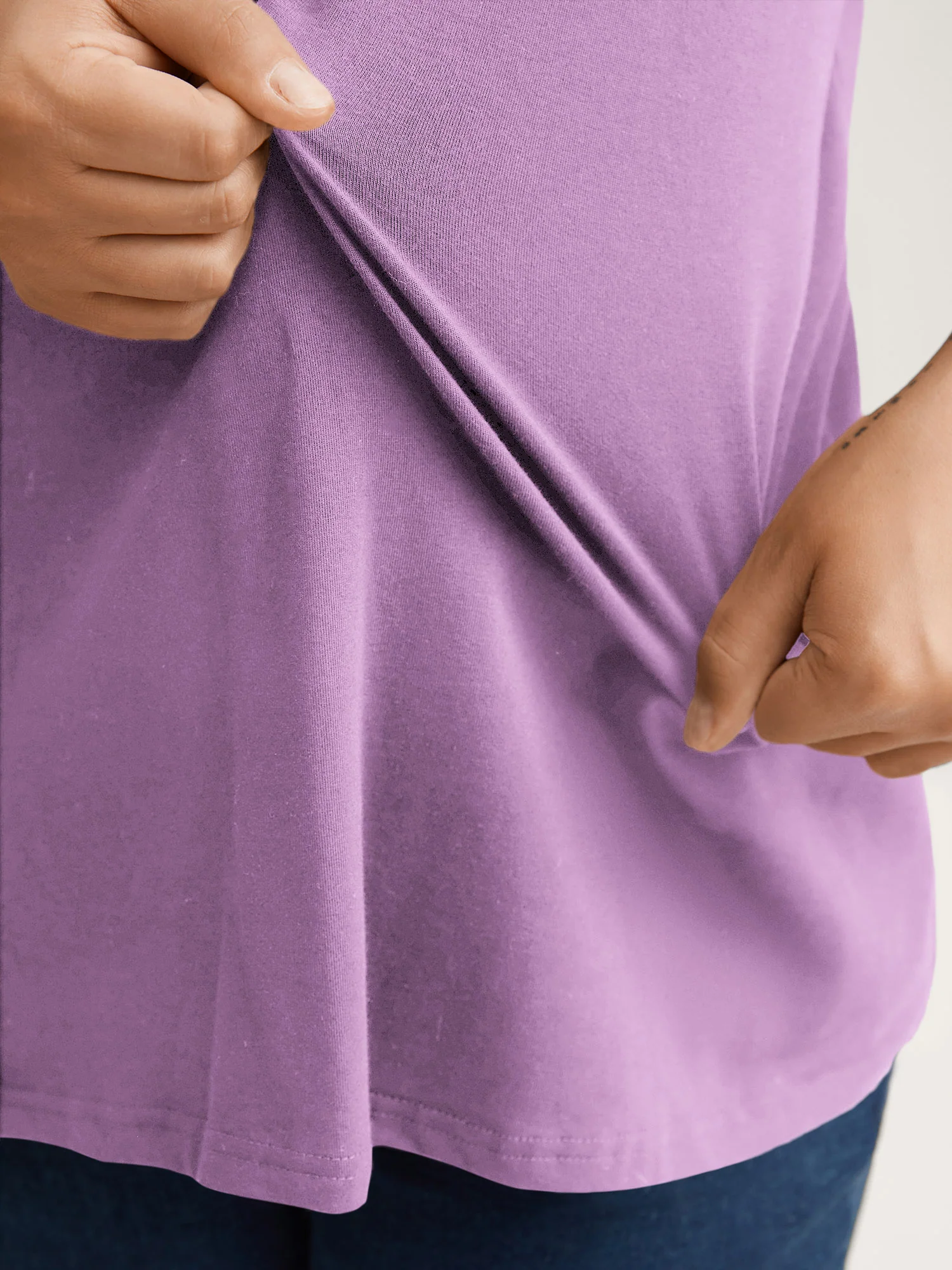 Cotton V Neck Plain Basic T-shirt - Image 54