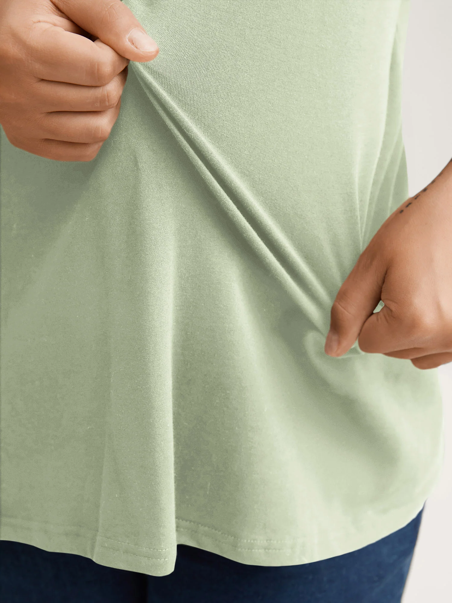 Cotton V Neck Plain Basic T-shirt - Image 74