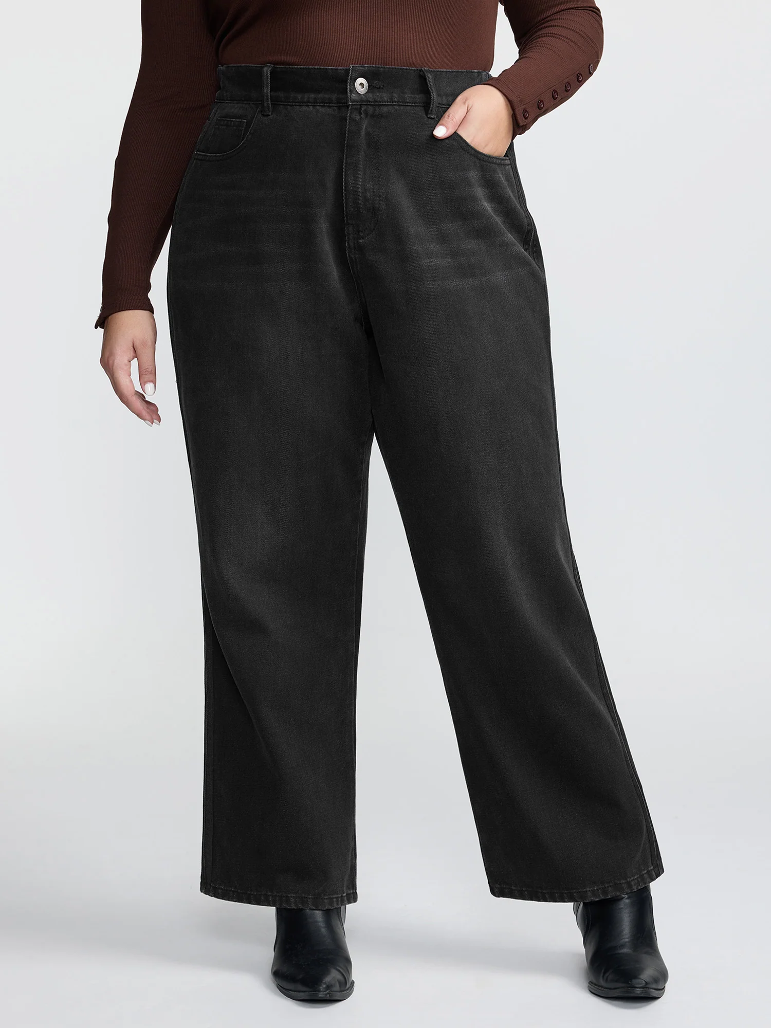 Cotton Vintage Wash Stretchy Boyfriend Jeans - Image 2