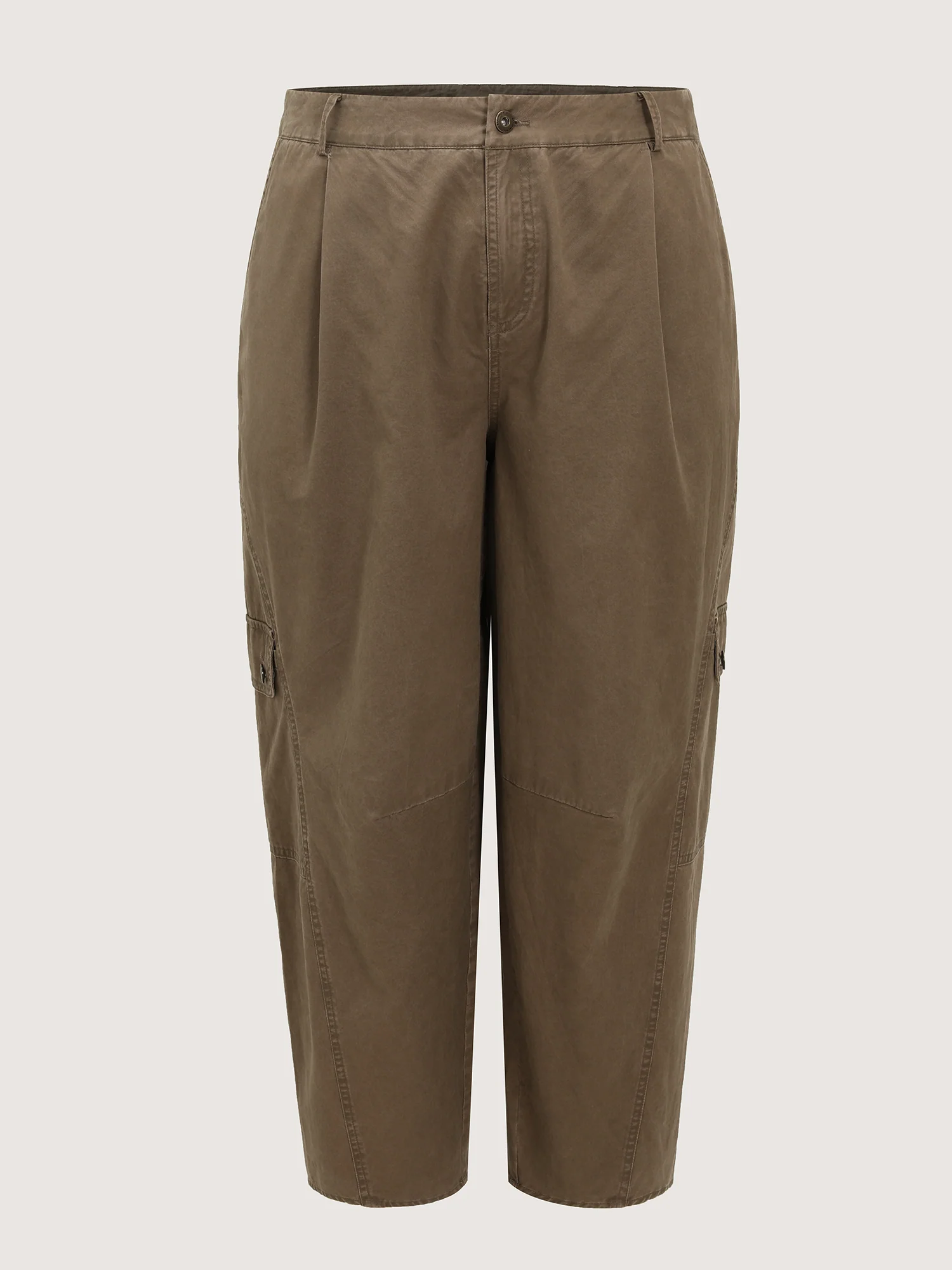 Cotton Distressed Washed Pleated Cargo Pants - Image 8