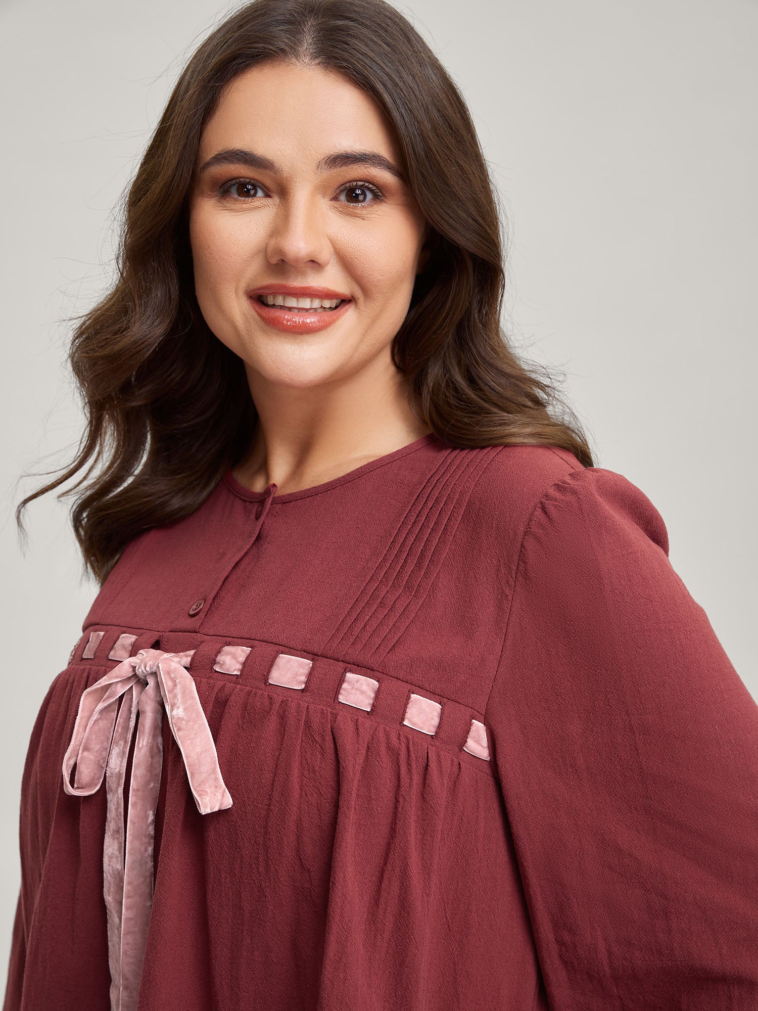 Cotton Webbed Stripe Button A-Line Midi Dress - Image 4