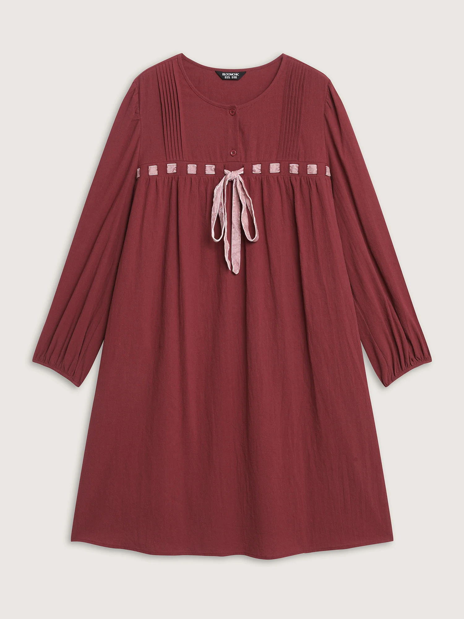 Cotton Webbed Stripe Button A-Line Midi Dress - Image 9