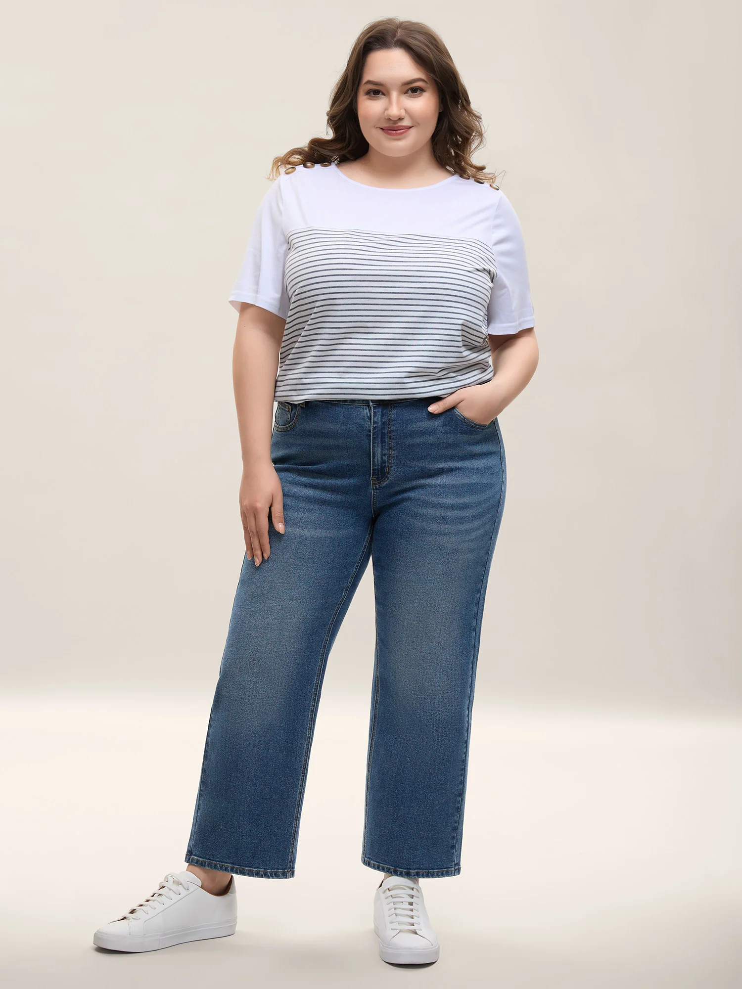 Cowboy Waist Straight-Leg Mid-Rise Jeans - Image 3