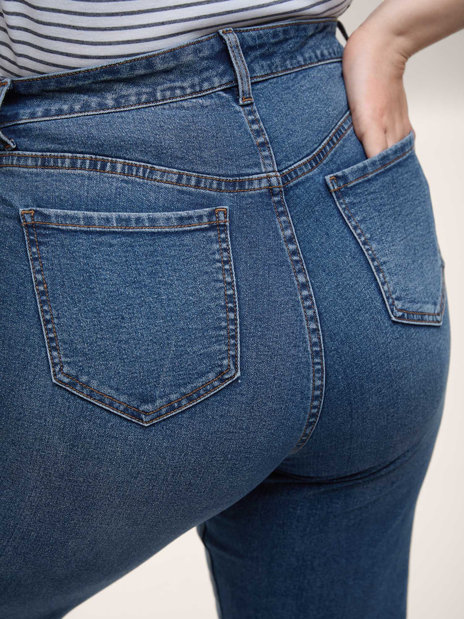 Cowboy Waist Straight-Leg Mid-Rise Jeans - Image 4