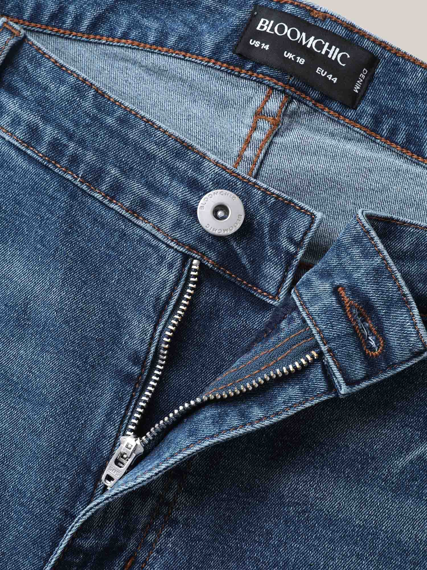 Cowboy Waist Straight-Leg Mid-Rise Jeans - Image 5