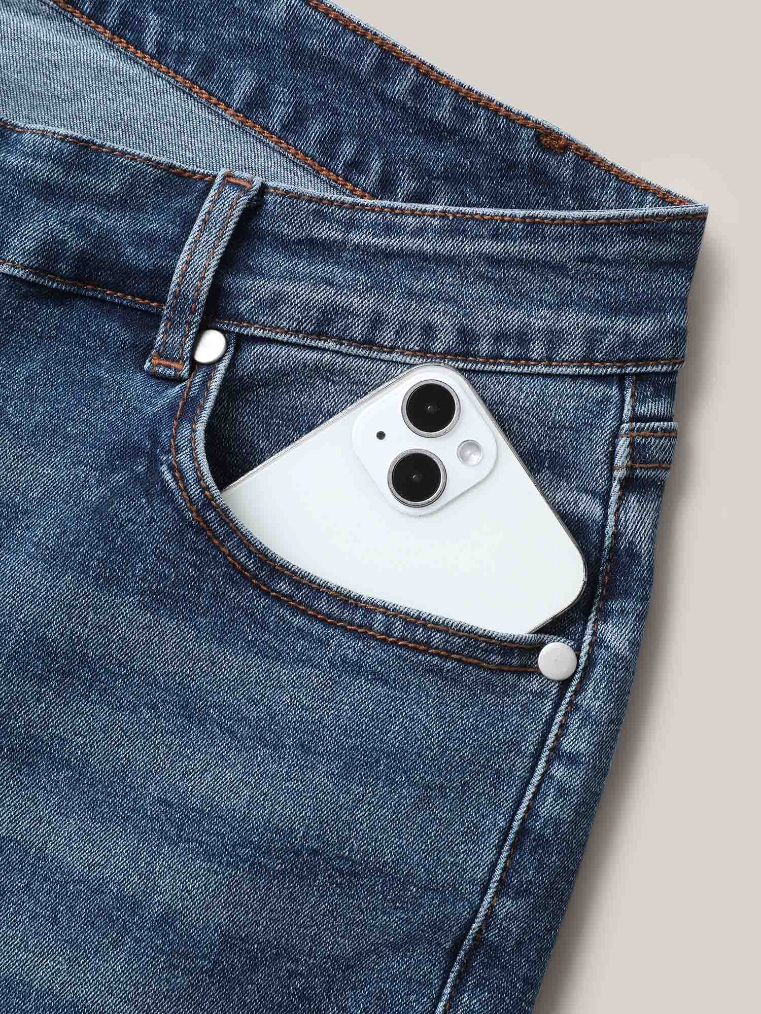Cowboy Waist Straight-Leg Mid-Rise Jeans - Image 6