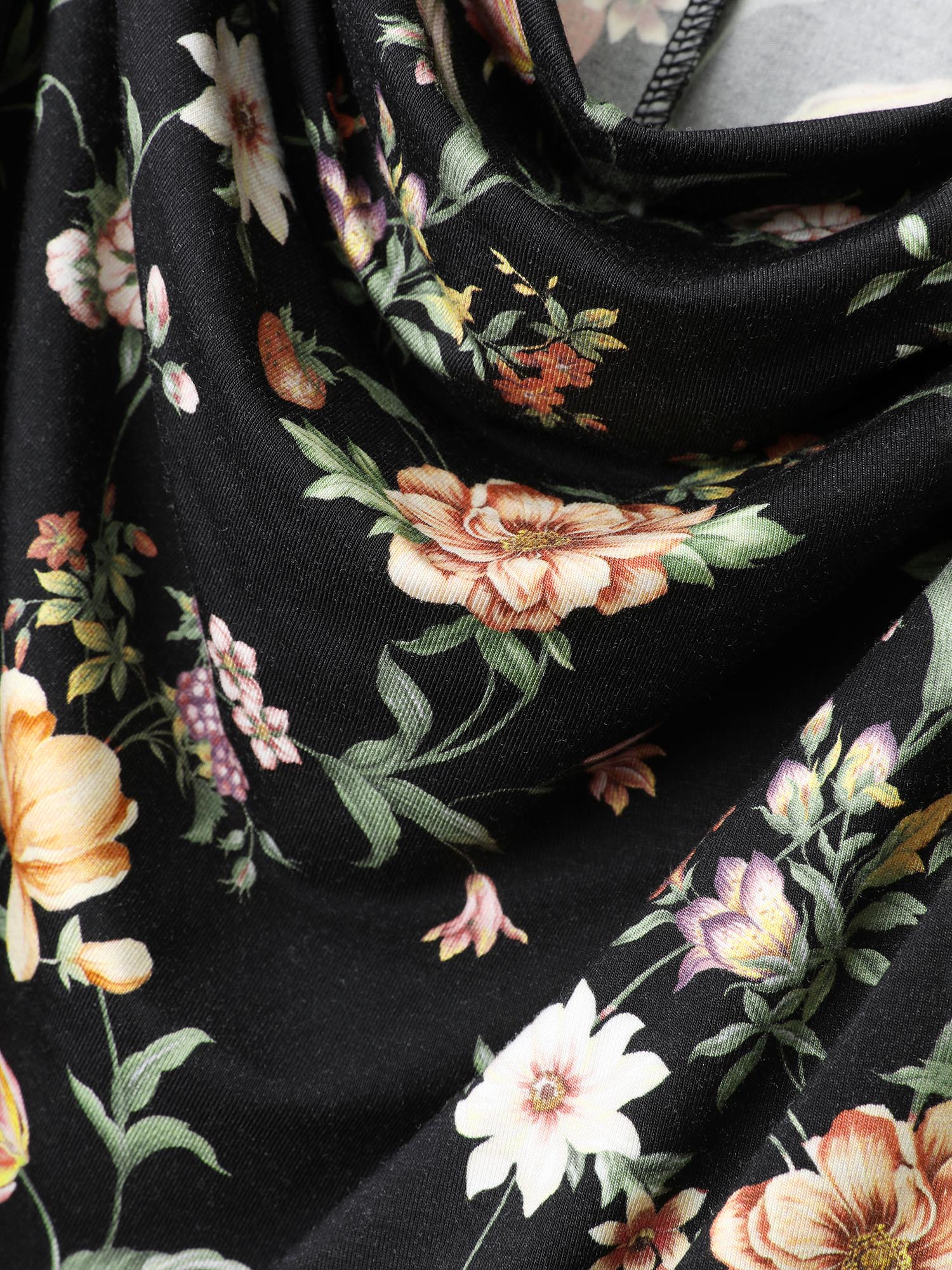 Cowl Neck Floral Print Rayon Tank Top - Image 6
