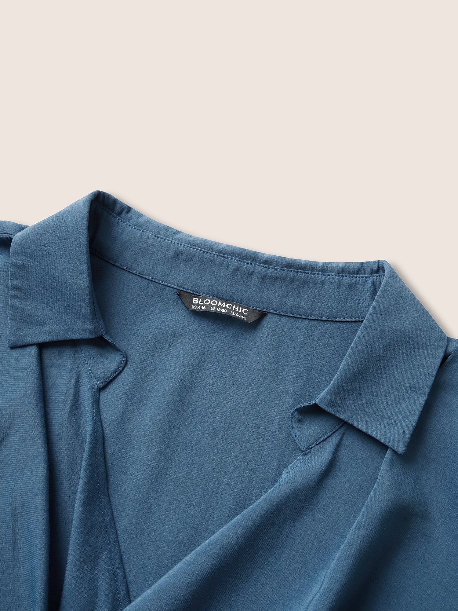 Cowl Neck Plain Bell Sleeve Blouse - Image 6