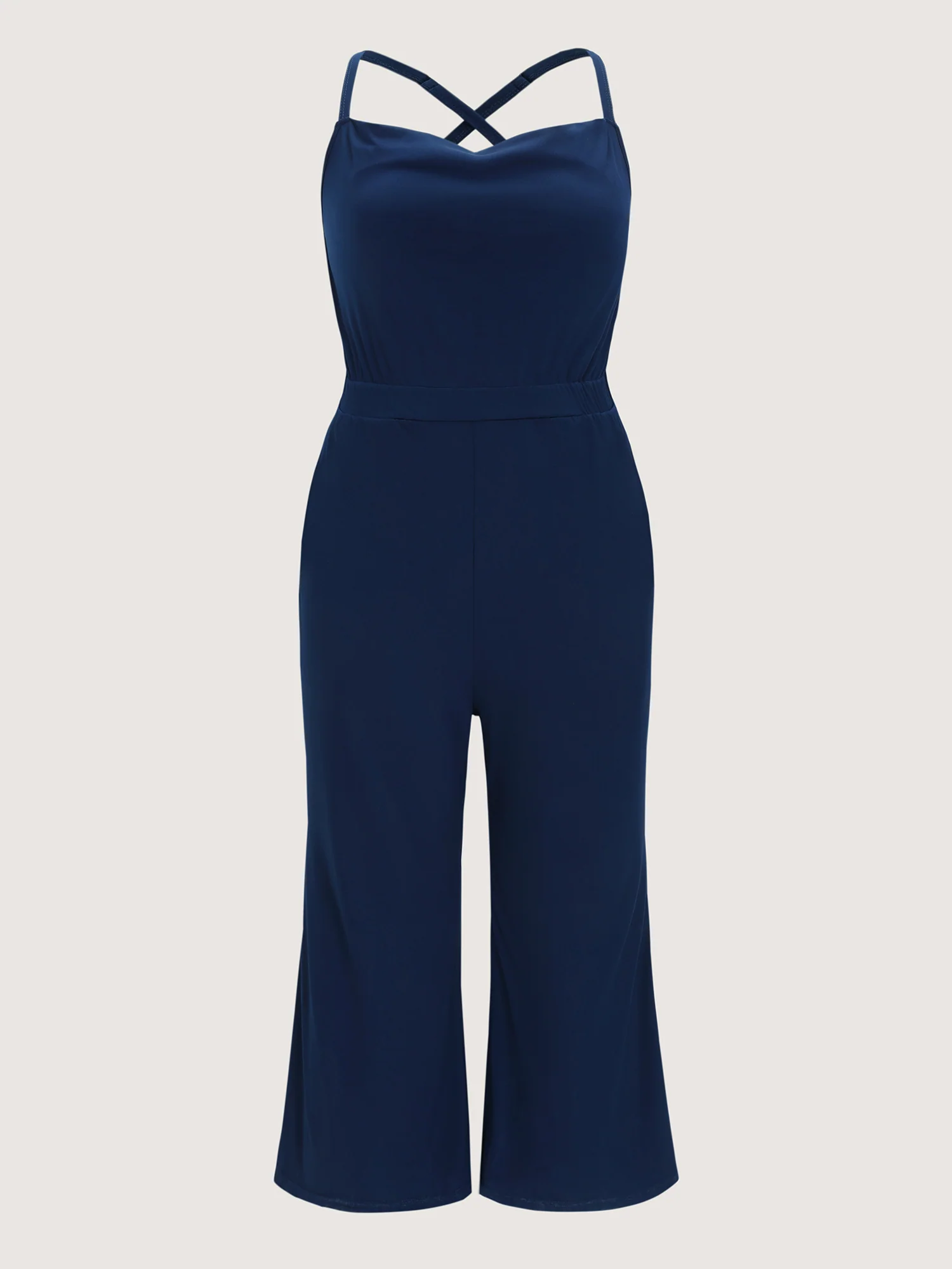 Cowl Neckline Crossover Straps Jumpsuit - Image 6
