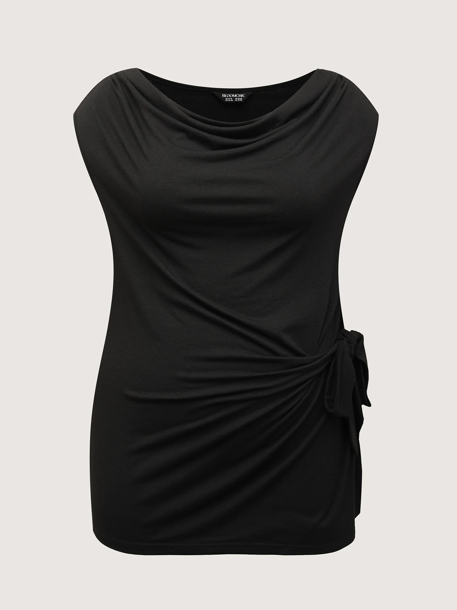 Cowl Neckline Knotted Knit Tank Top - Image 7