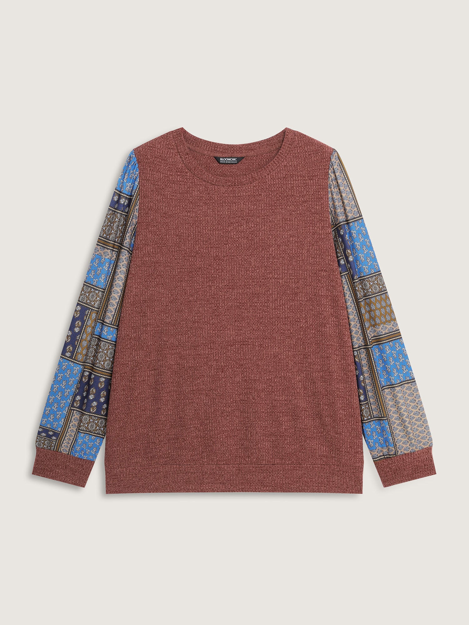 Cozy Collage Print Sleeve Contrast Sweatshirt - Image 7