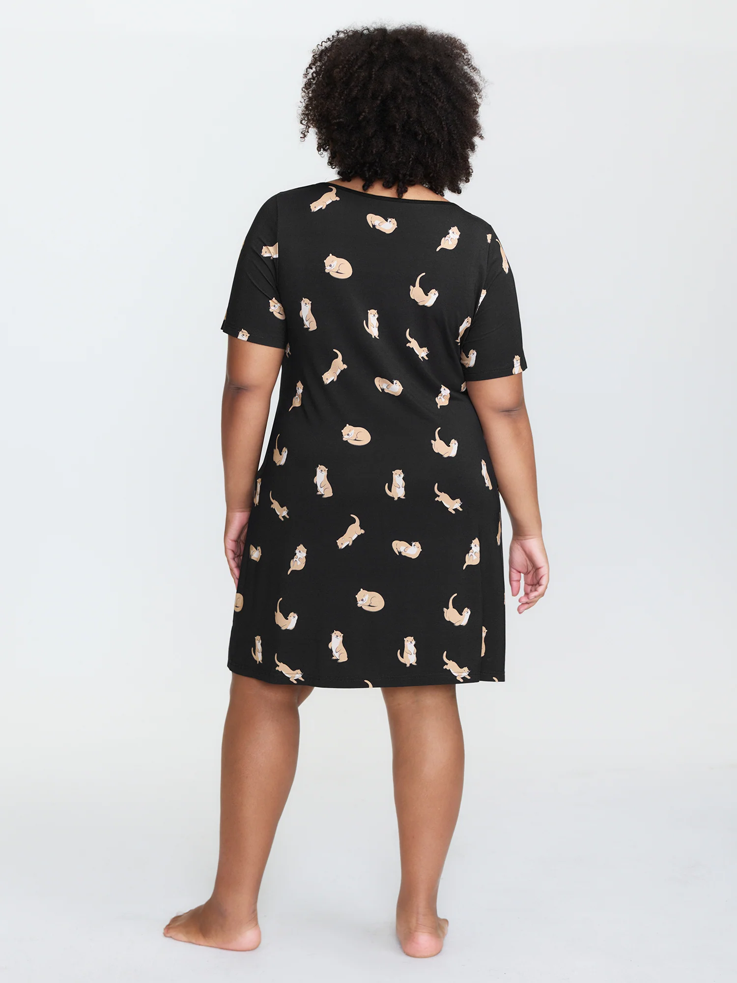 Otter Print Stretchy Lounge Dress - Image 5