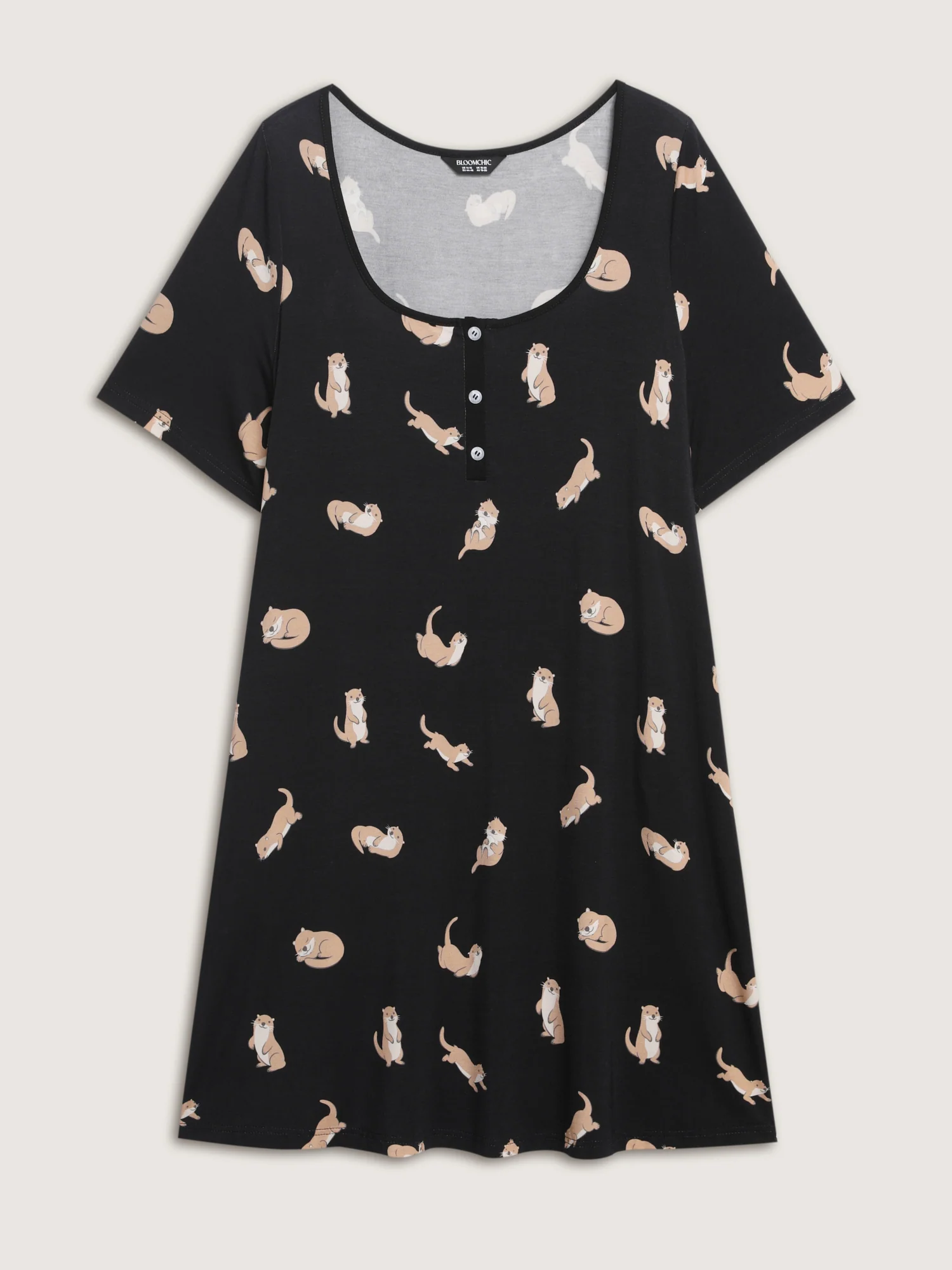Otter Print Stretchy Lounge Dress - Image 6