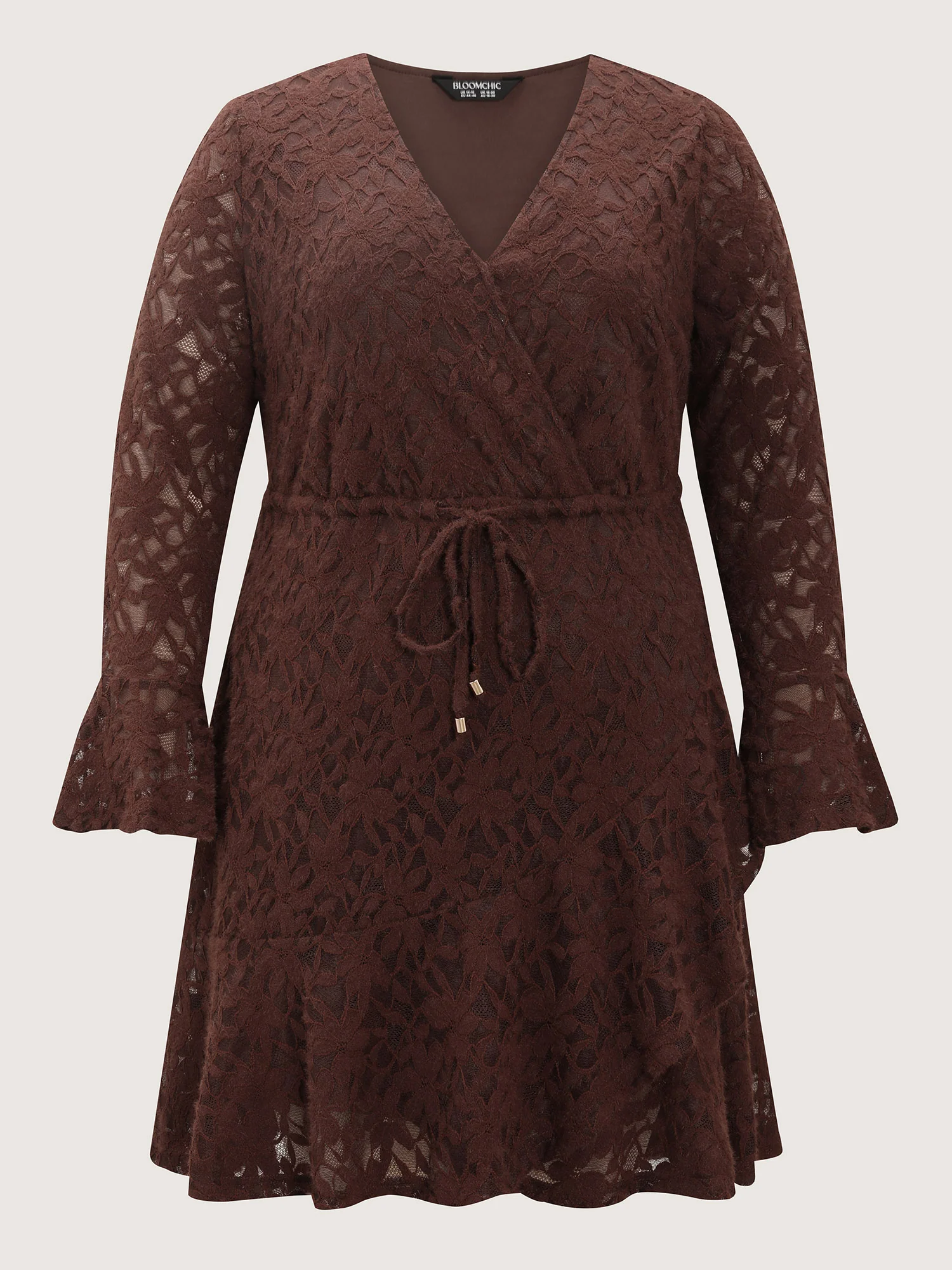 Cozy Days Lace Trim Waist-Tie Midi Dress - Image 7