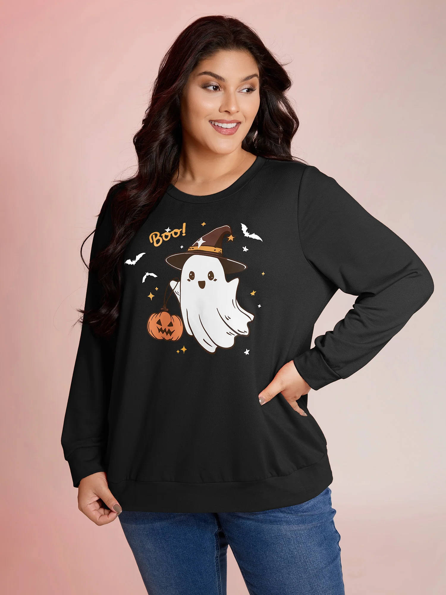 Cozy Hauntings Stretchy Hem Sweatshirt - Image 2