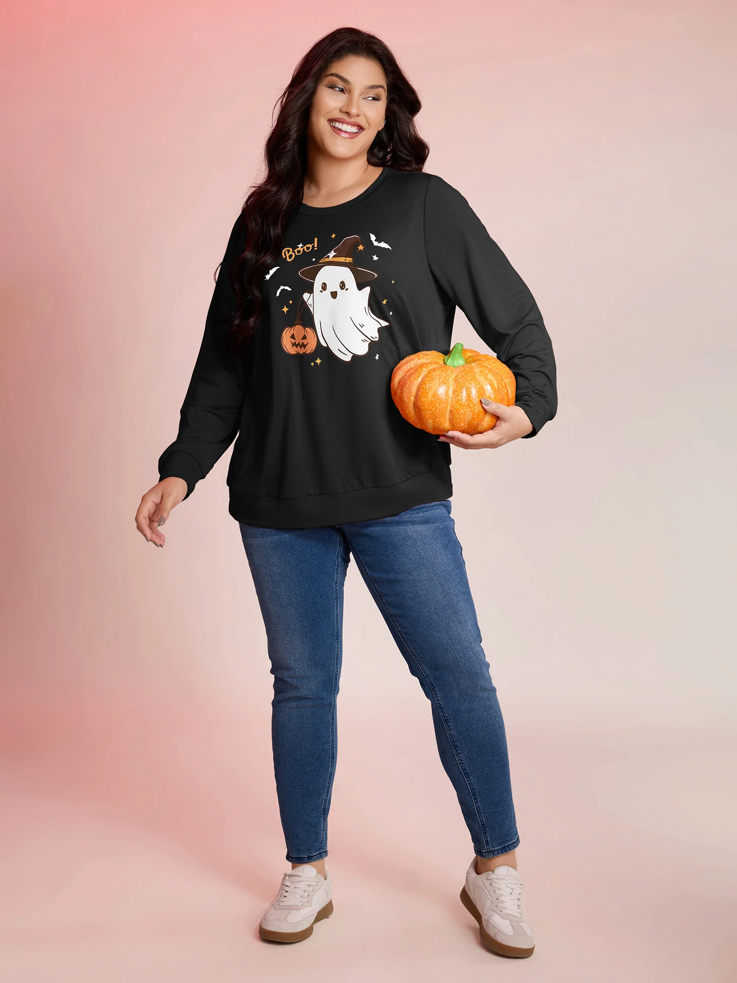 Cozy Hauntings Stretchy Hem Sweatshirt - Image 3