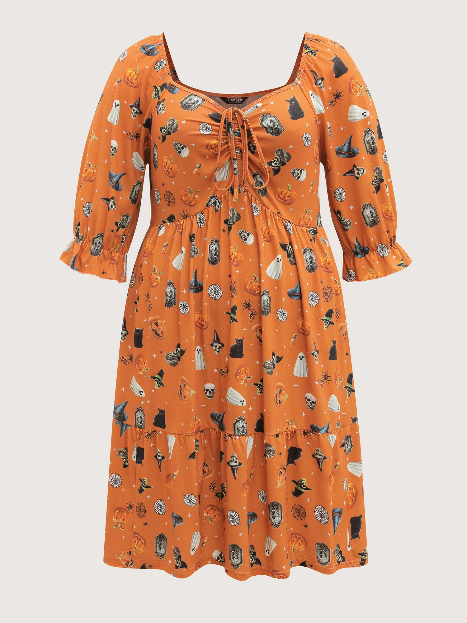Cozy Hauntings Stretchy Waist Pockets Midi Dress - Image 7