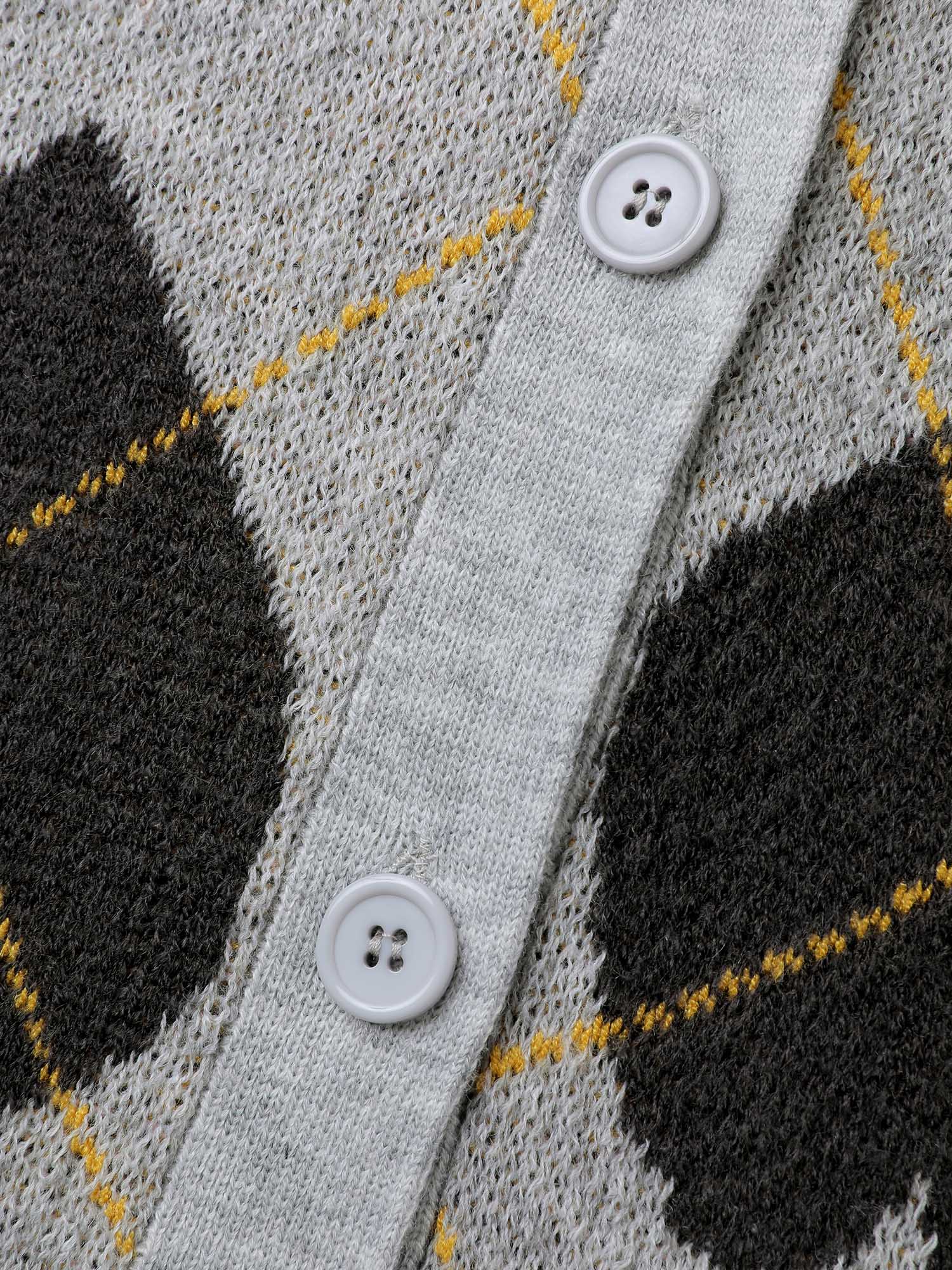 Cozy Hearts Jacquard Pattern Pockets Knit Cardigan - Image 5