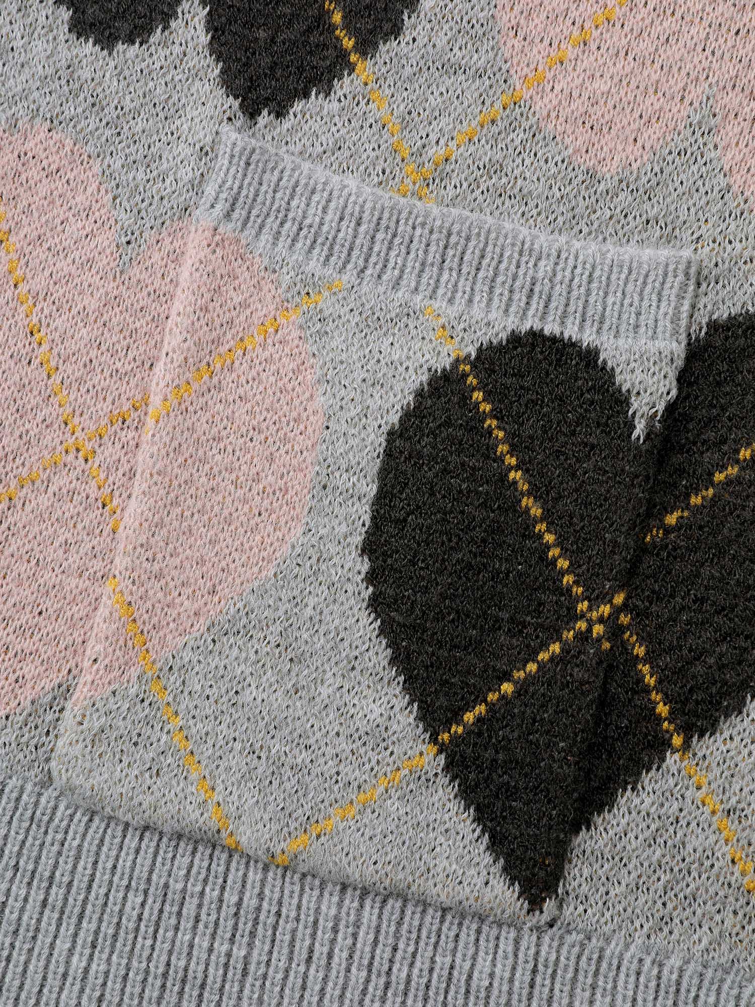 Cozy Hearts Jacquard Pattern Pockets Knit Cardigan - Image 6