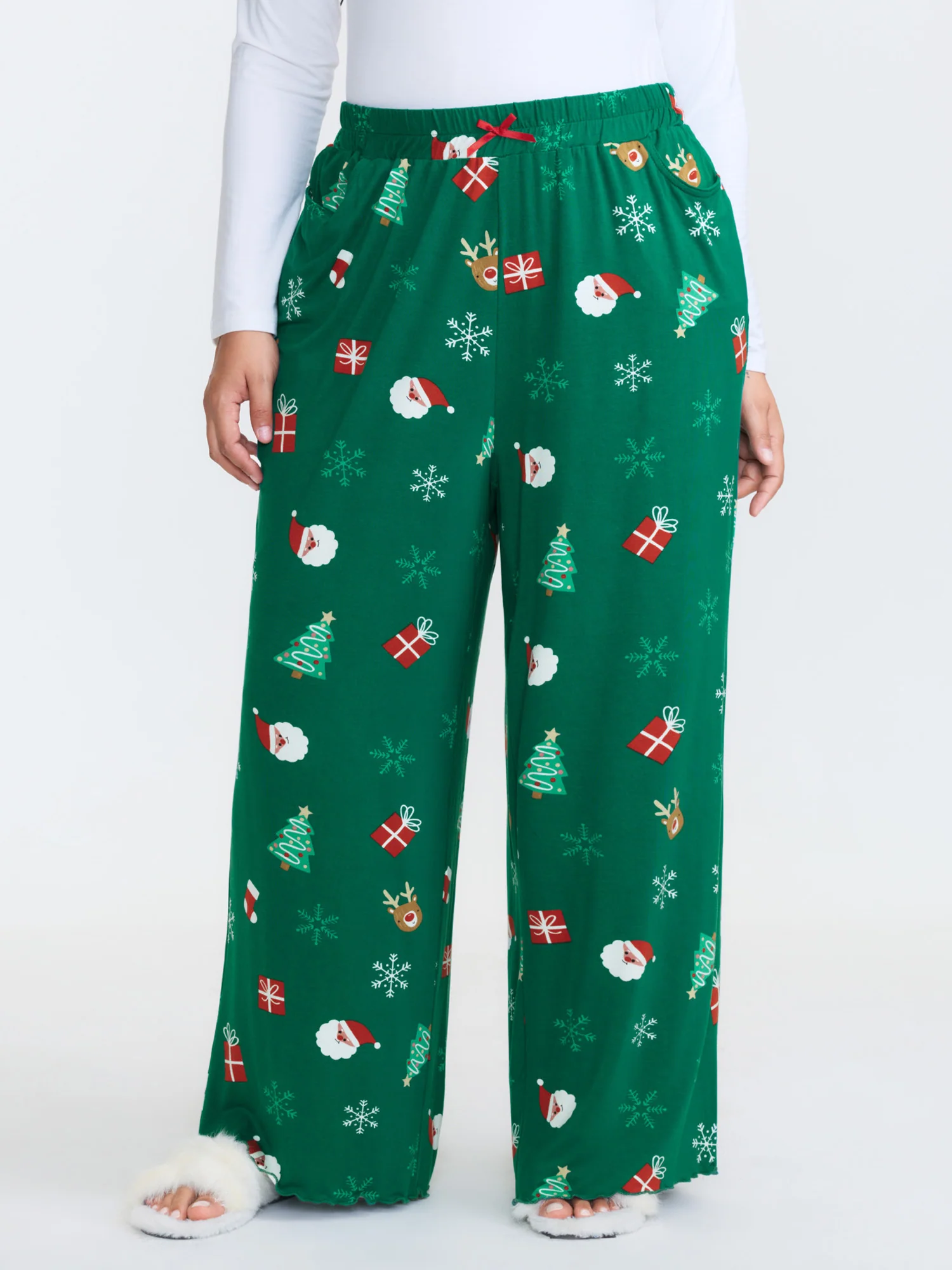 Cozy Holiday Print Lounge Bottoms - Image 2